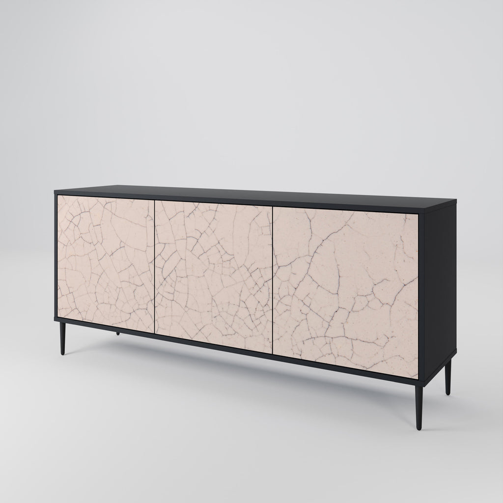 Μπουφές 3 θυρών CERAMIC TEXTURE σε μαύρο φινίρισμα