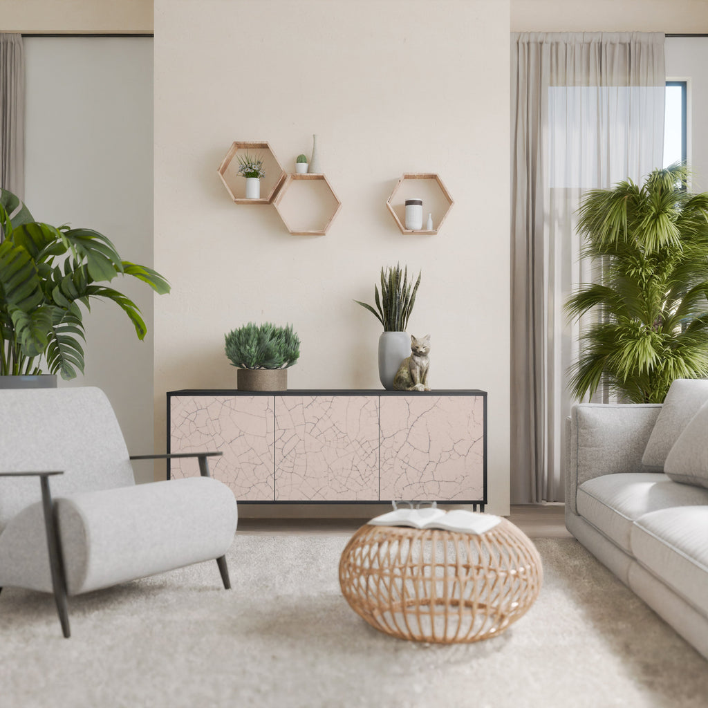 Μπουφές 3 θυρών CERAMIC TEXTURE σε μαύρο φινίρισμα