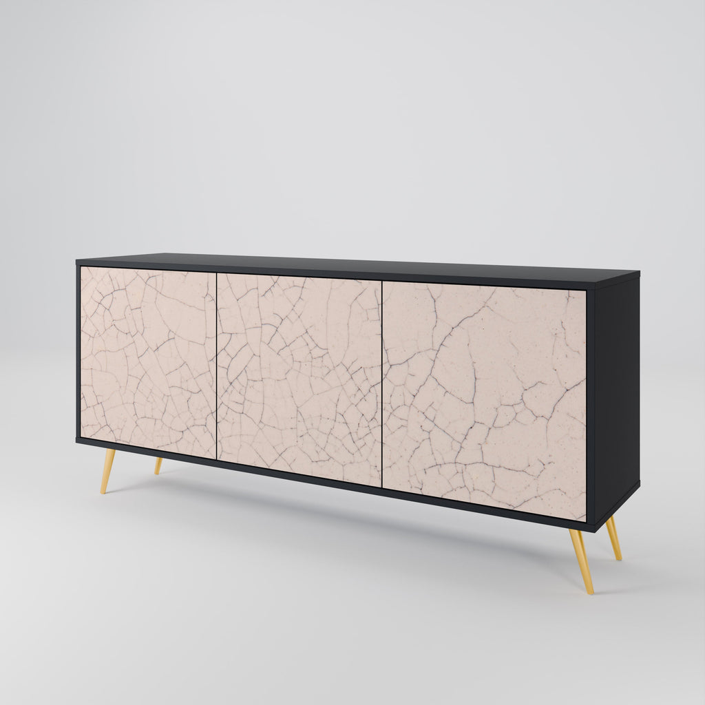 Μπουφές 3 θυρών CERAMIC TEXTURE σε μαύρο φινίρισμα