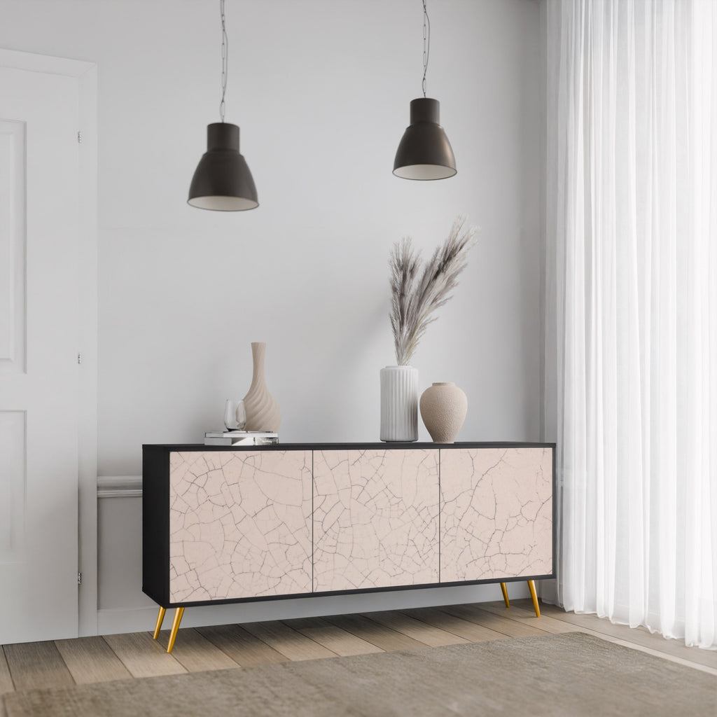 Μπουφές 3 θυρών CERAMIC TEXTURE σε μαύρο φινίρισμα