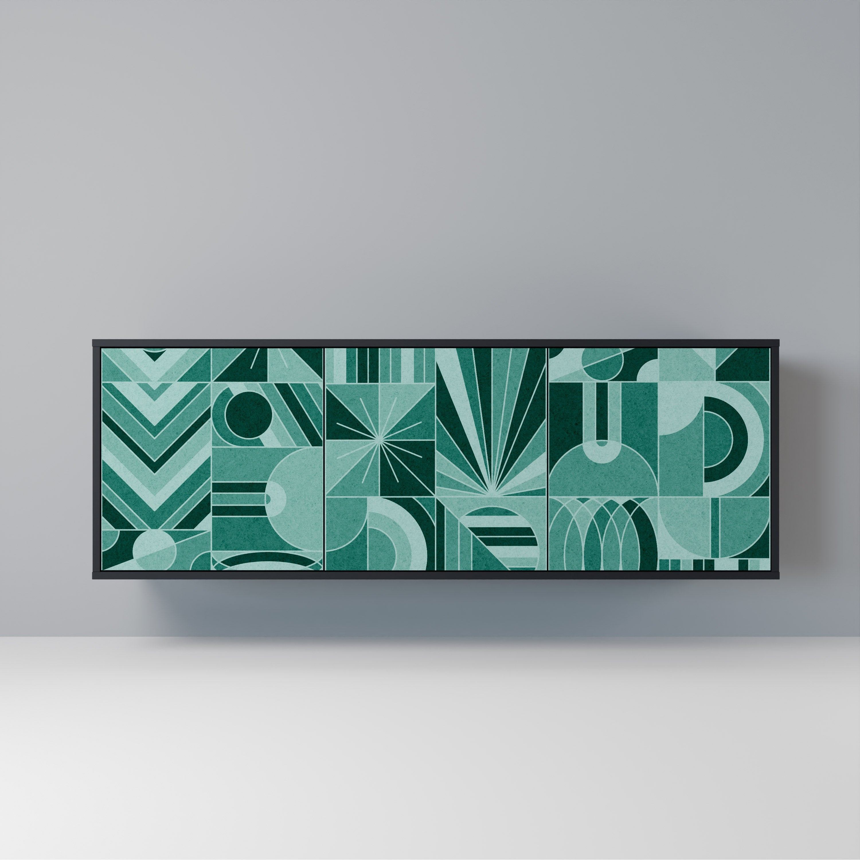 HARMONIC GRID 3-Door Sideboard in Black Finish
