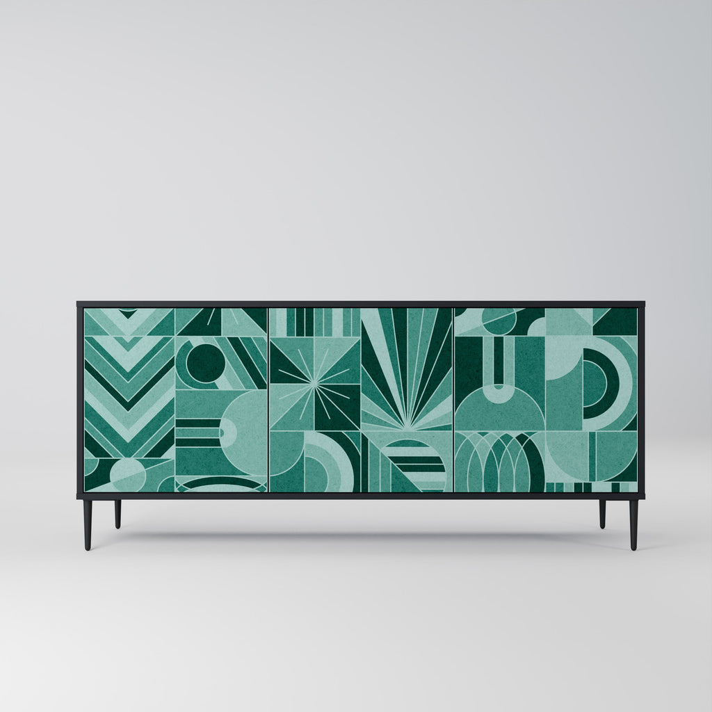 HARMONIC GRID 3-Door Sideboard in Black Finish
