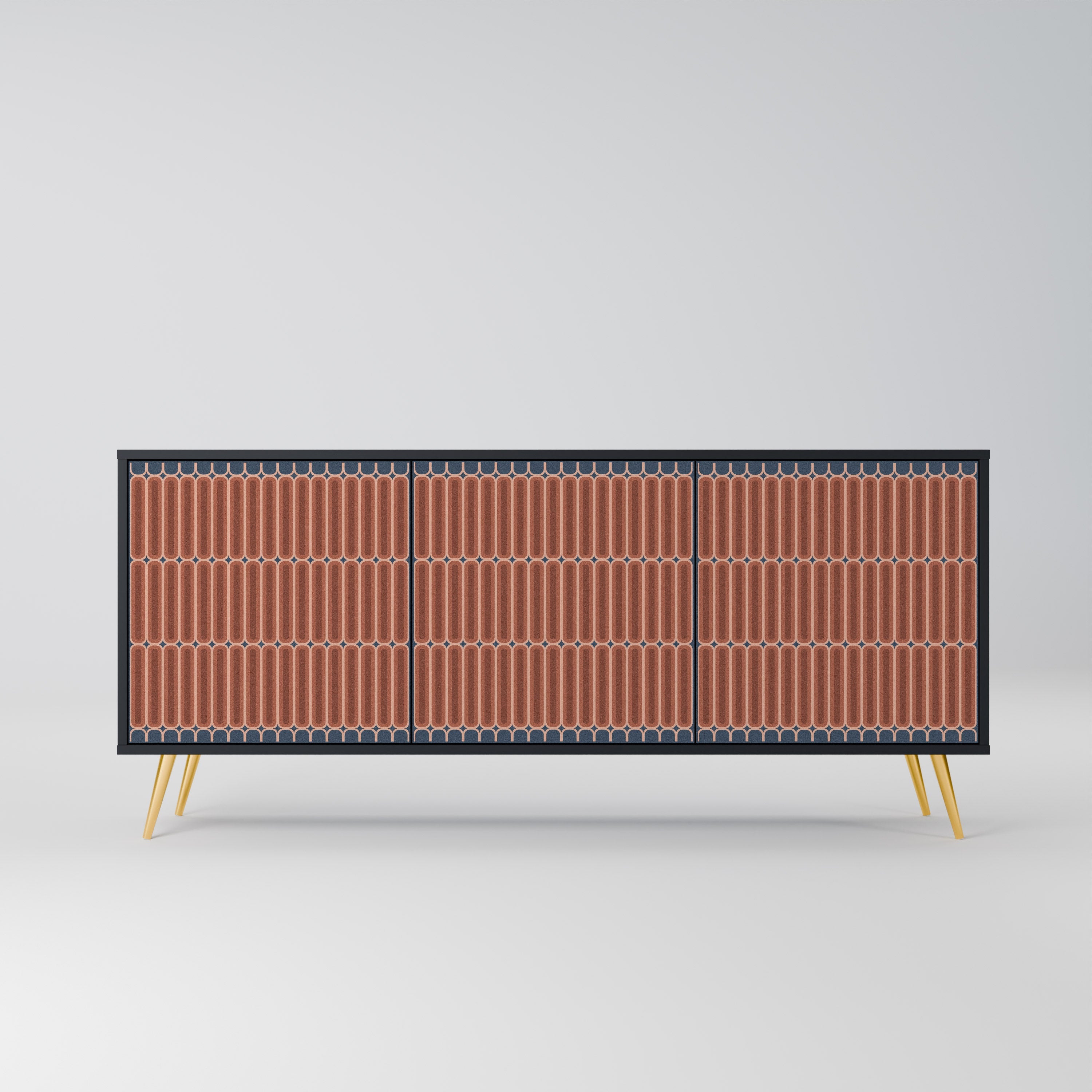 HYPNOTIC GATE 3-Door Sideboard in Black Finish
