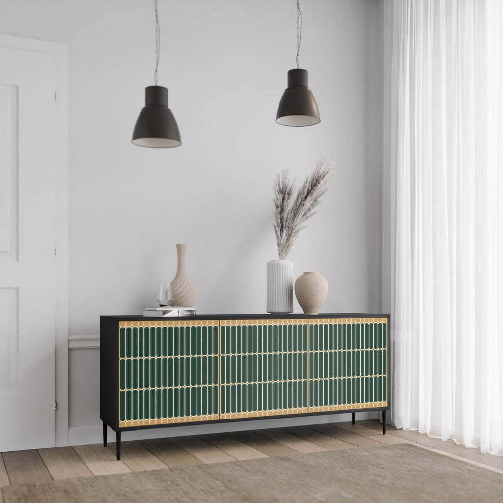 ILUSION GATE 3-Door Sideboard in Black Finish