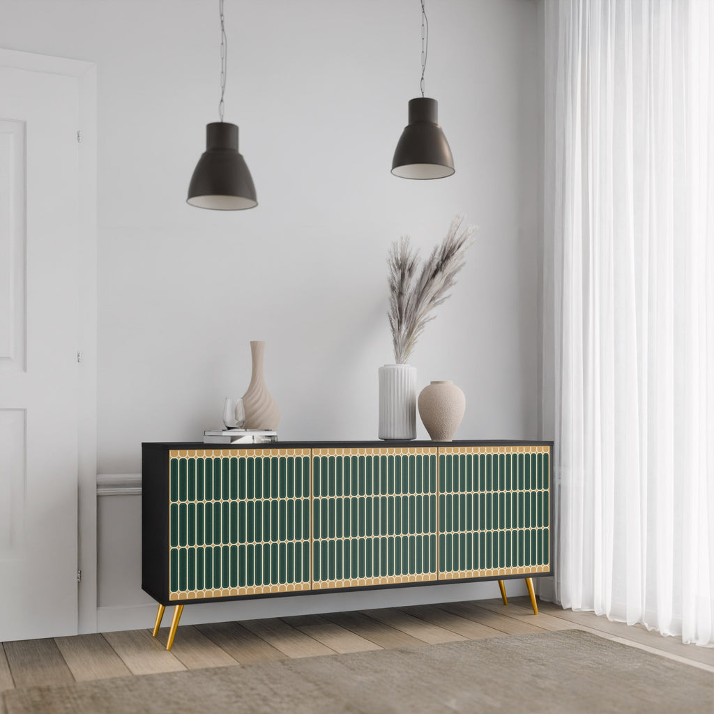 ILUSION GATE 3-Door Sideboard in Black Finish