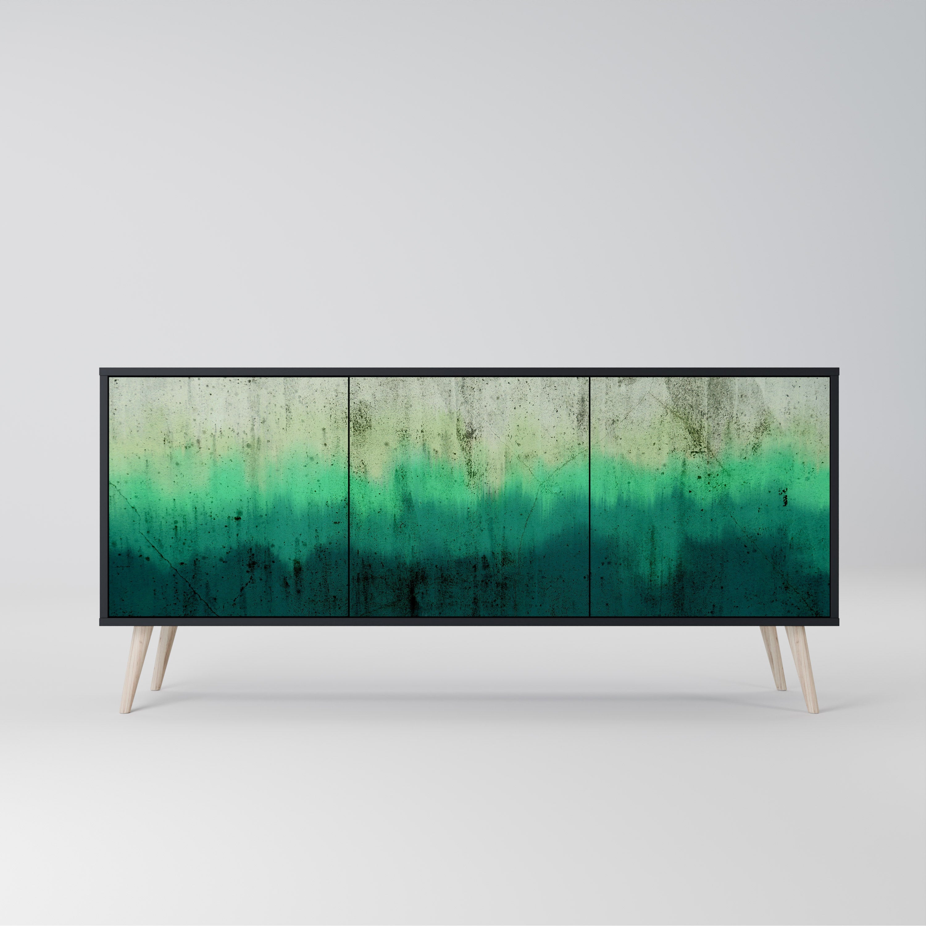 NORTHERN LIGHTS 3-Door Sideboard in Black Finish