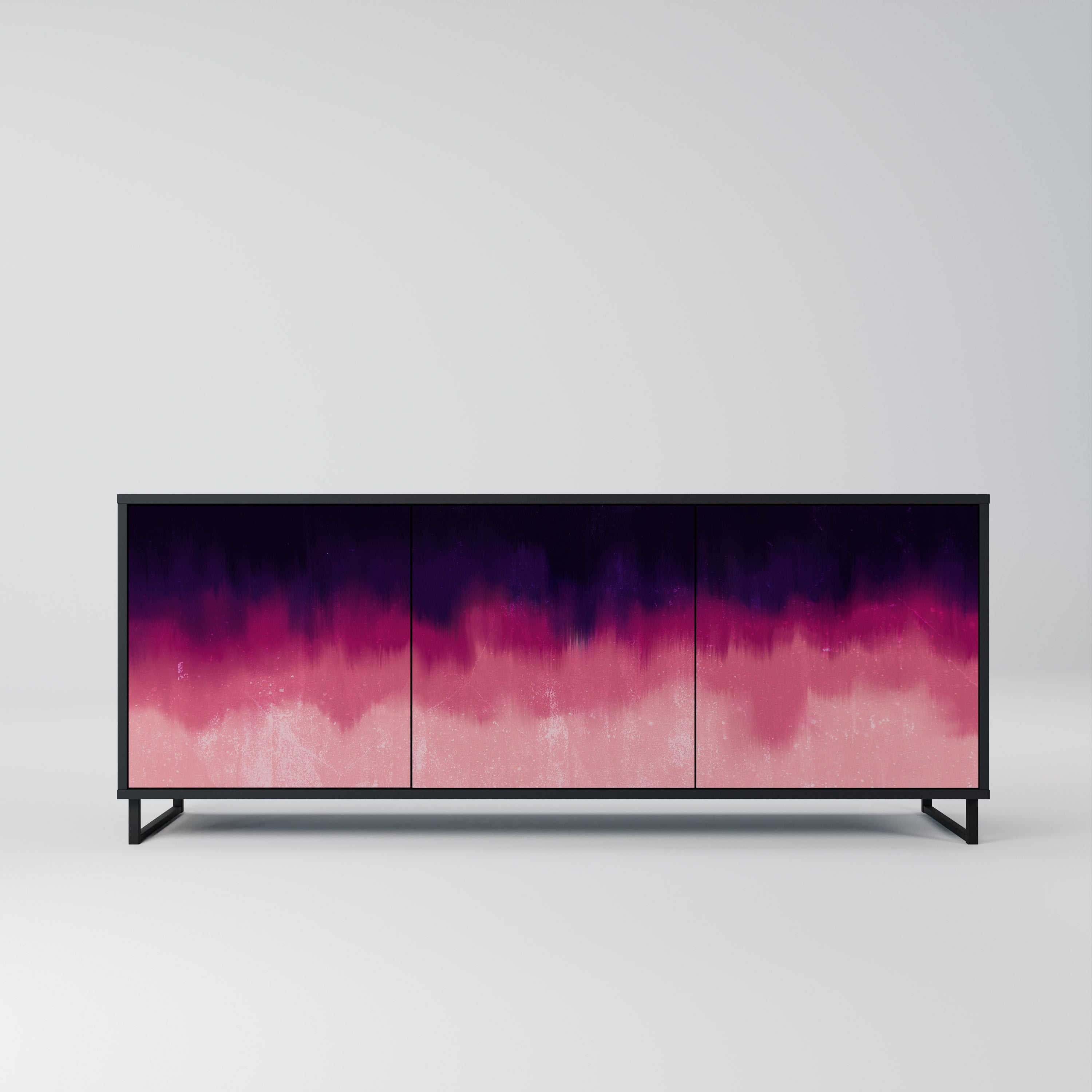 AURORA BOREALIS 3-Door Sideboard in Black Finish