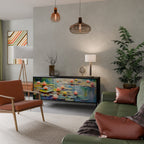 BLOOMING WATERS 3-Door Sideboard