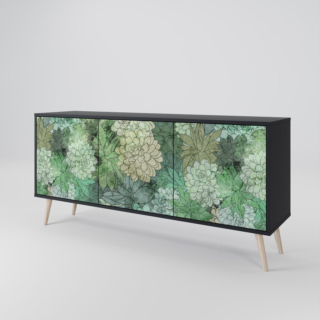 Μπουφές SUCCULENT CLUSTER 3θυρο σε μαύρο φινίρισμα