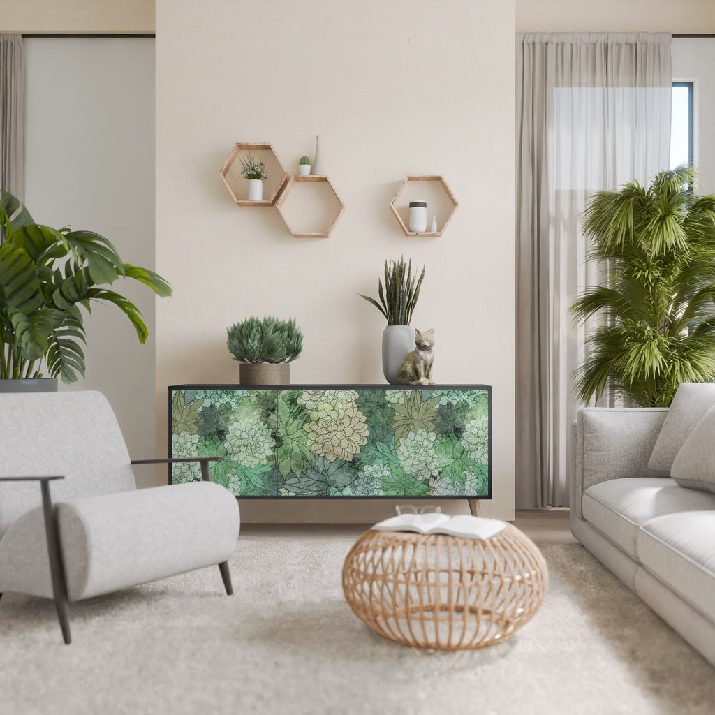Μπουφές SUCCULENT CLUSTER 3θυρο σε μαύρο φινίρισμα