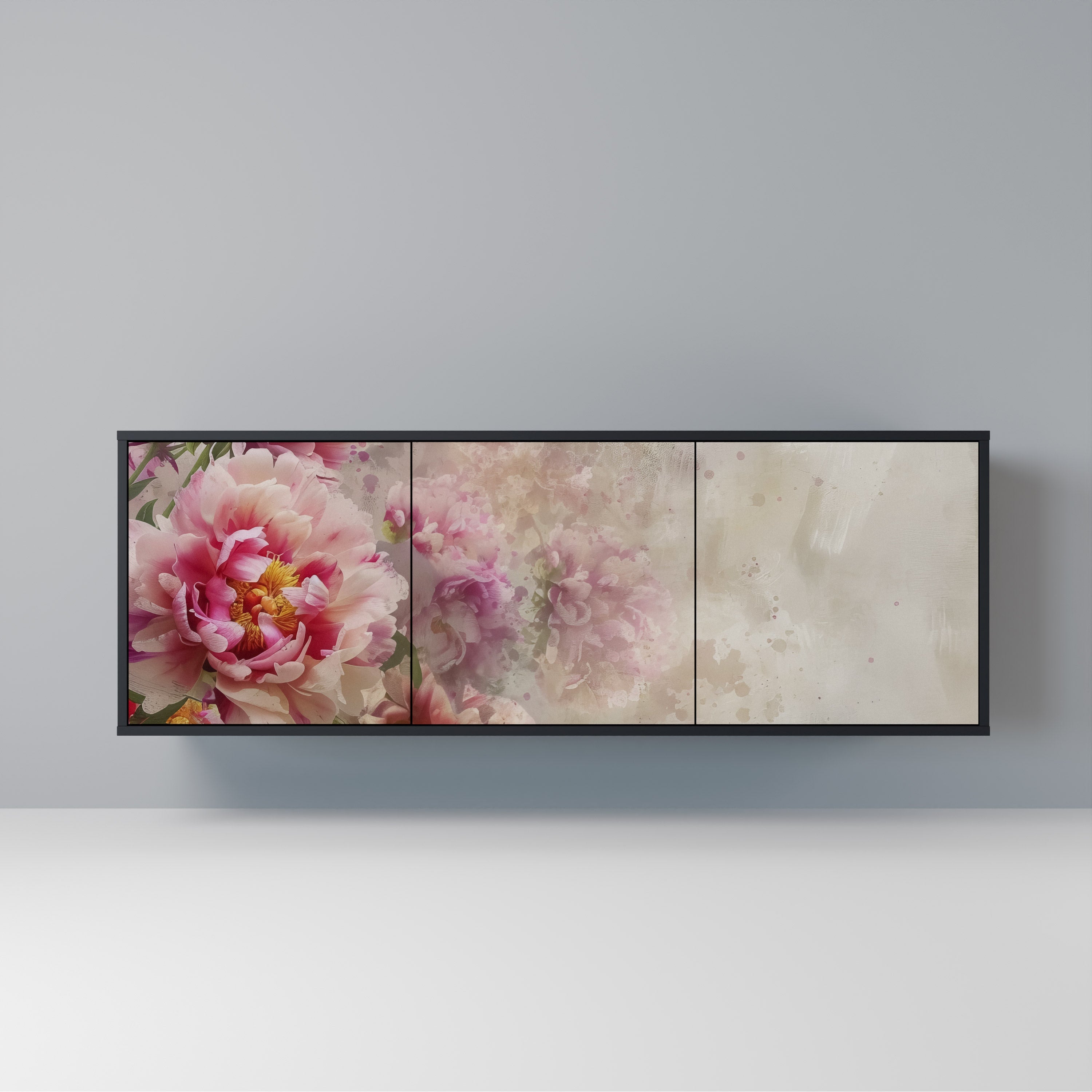 Μπουφές PEONY WHISPER 3θυρο σε μαύρο φινίρισμα