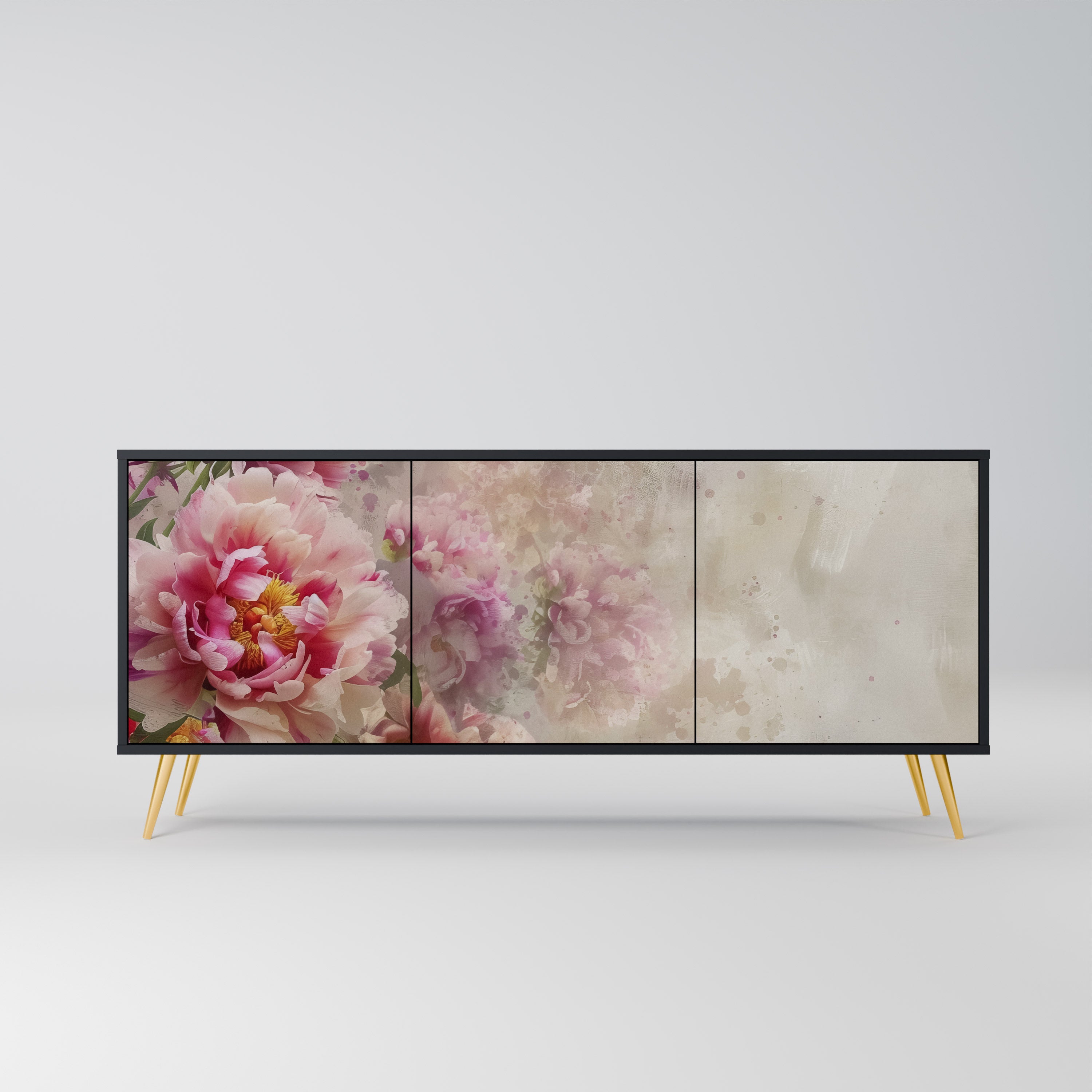 Μπουφές PEONY WHISPER 3θυρο σε μαύρο φινίρισμα
