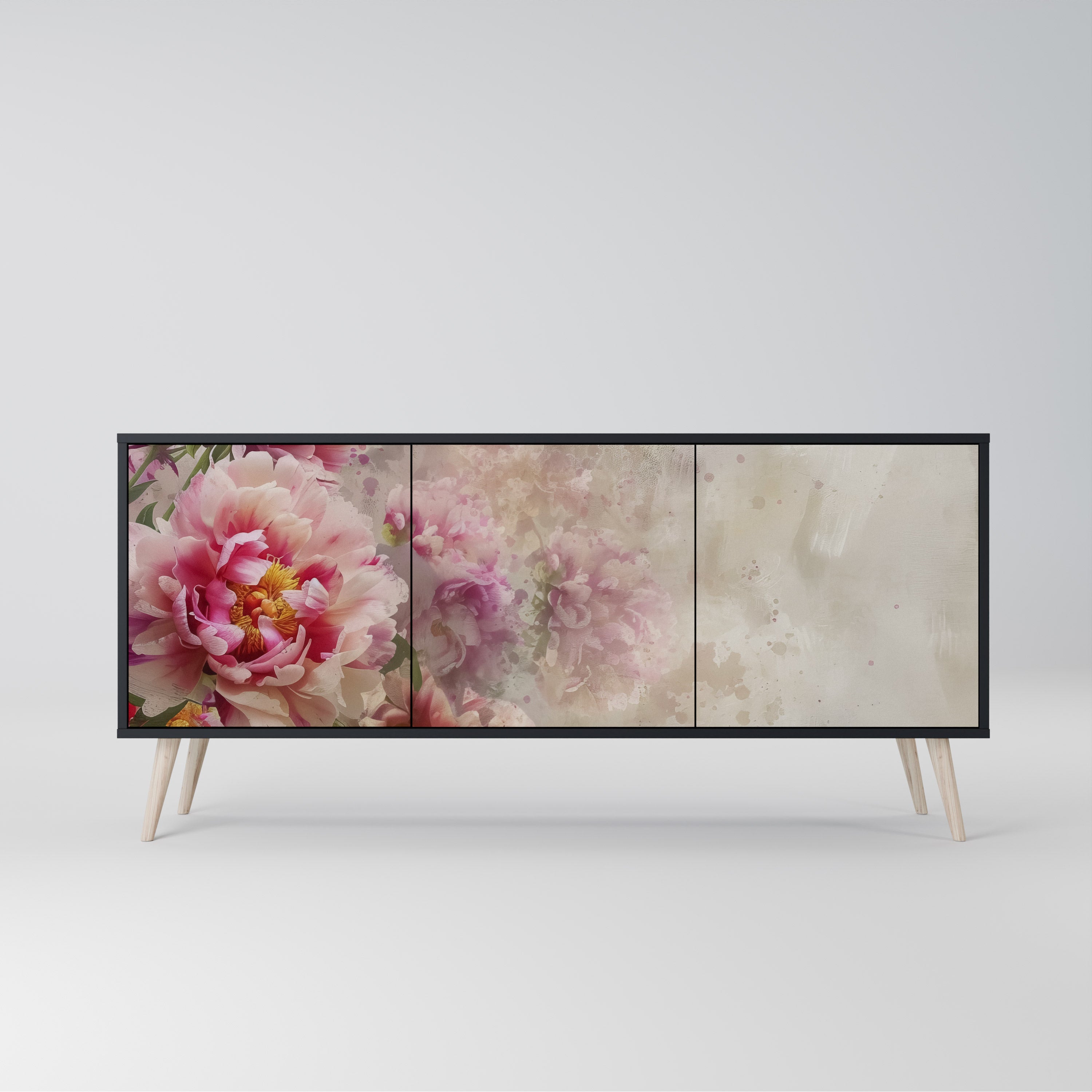 Μπουφές PEONY WHISPER 3θυρο σε μαύρο φινίρισμα