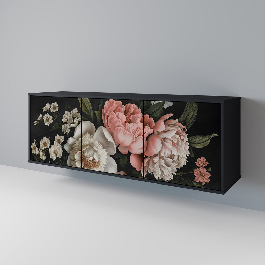 Μπουφές LUSH ELEGANCE με 3 πόρτες σε μαύρο φινίρισμα