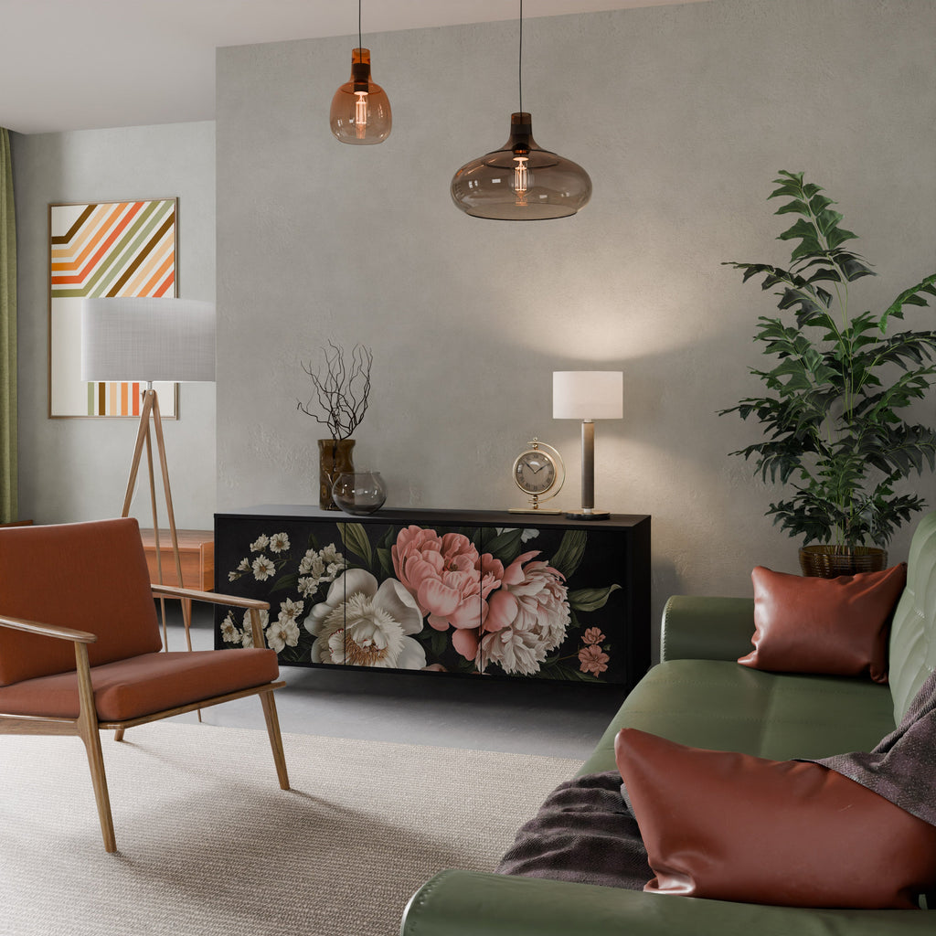 Μπουφές LUSH ELEGANCE με 3 πόρτες σε μαύρο φινίρισμα