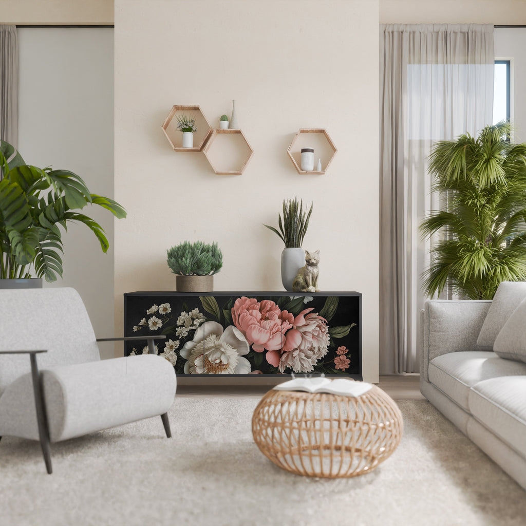 Μπουφές LUSH ELEGANCE με 3 πόρτες σε μαύρο φινίρισμα