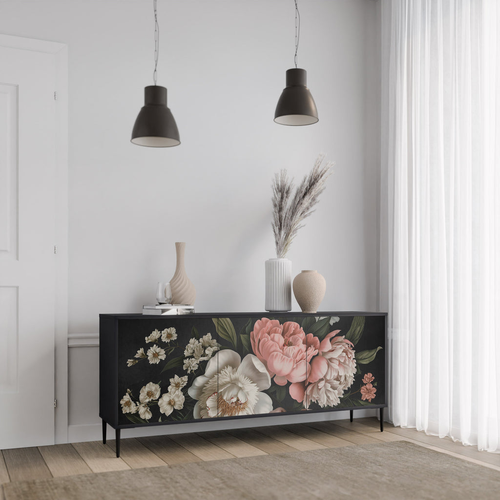 Μπουφές LUSH ELEGANCE με 3 πόρτες σε μαύρο φινίρισμα