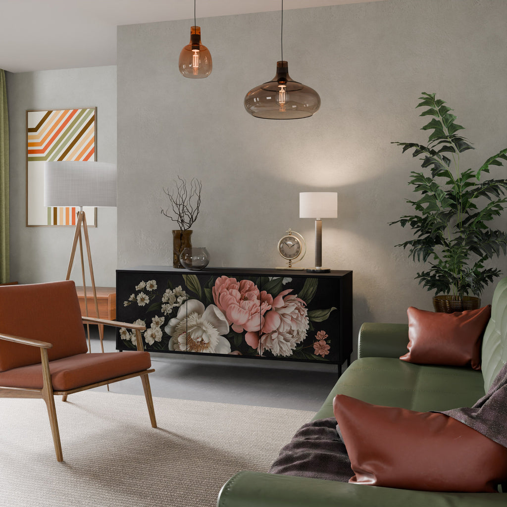 Μπουφές LUSH ELEGANCE με 3 πόρτες σε μαύρο φινίρισμα