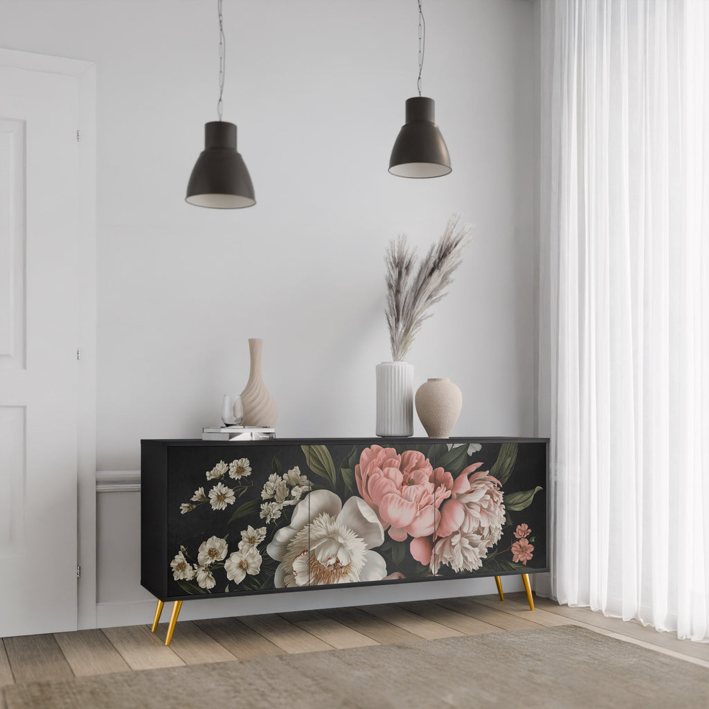 Μπουφές LUSH ELEGANCE με 3 πόρτες σε μαύρο φινίρισμα