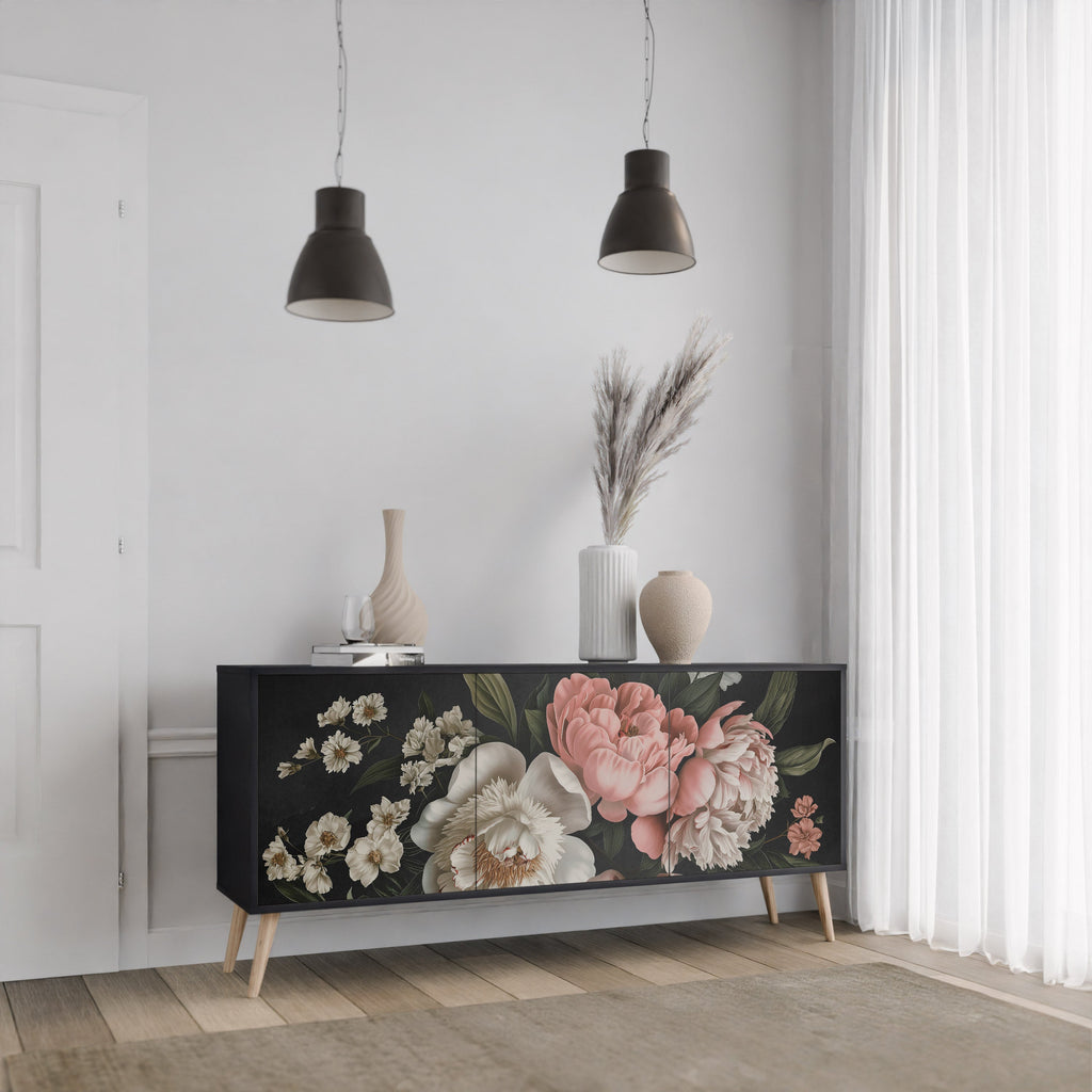 Μπουφές LUSH ELEGANCE με 3 πόρτες σε μαύρο φινίρισμα