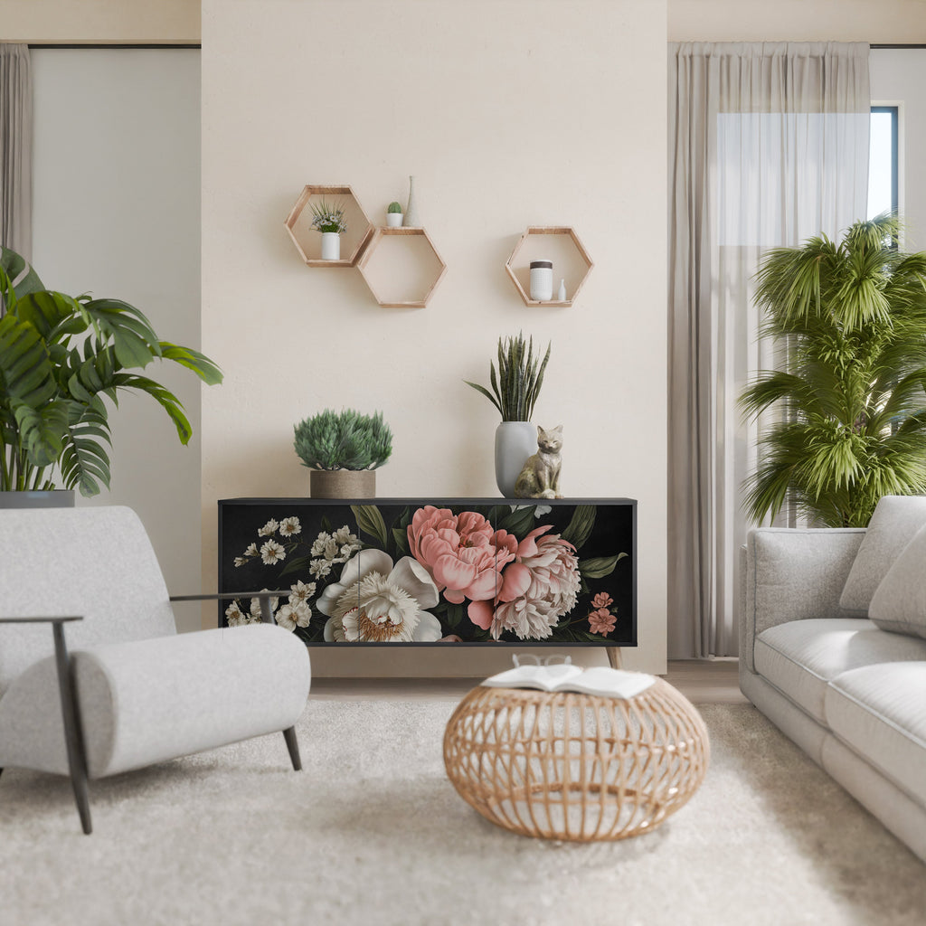 Μπουφές LUSH ELEGANCE με 3 πόρτες σε μαύρο φινίρισμα