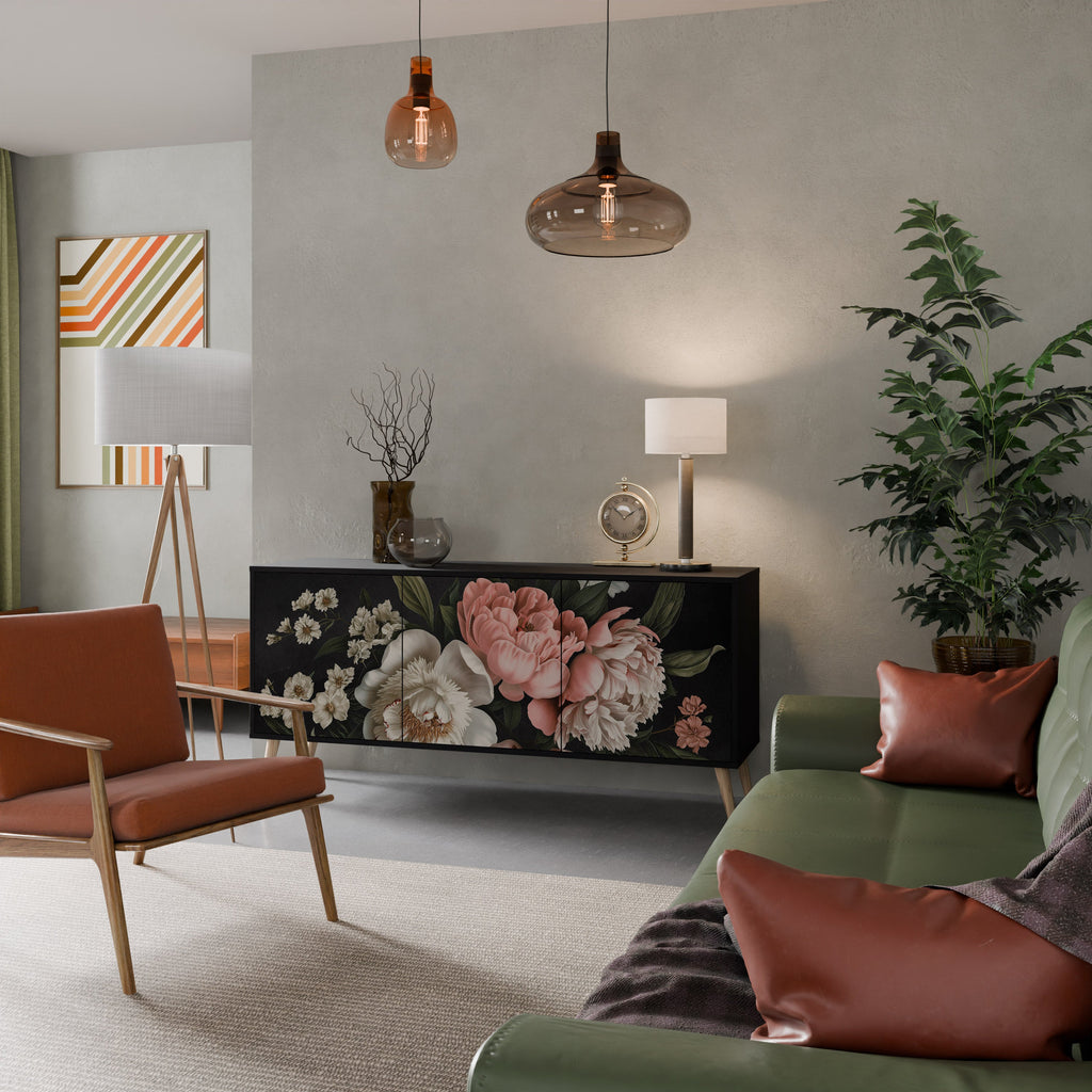 Μπουφές LUSH ELEGANCE με 3 πόρτες σε μαύρο φινίρισμα