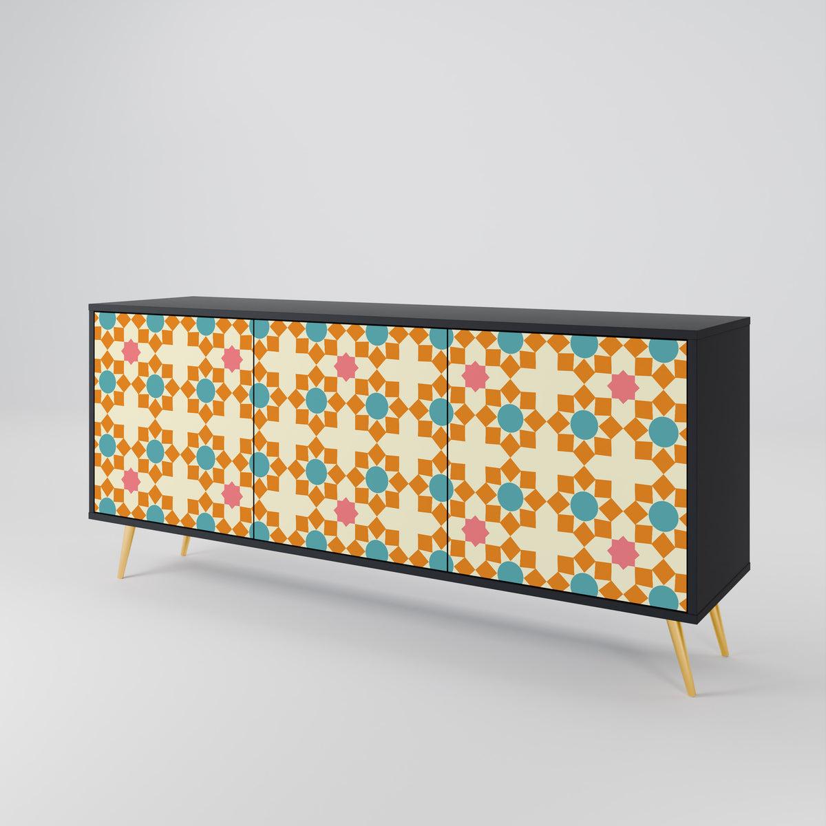 FLORAL DECOR Μπουφές 3-θυρών
