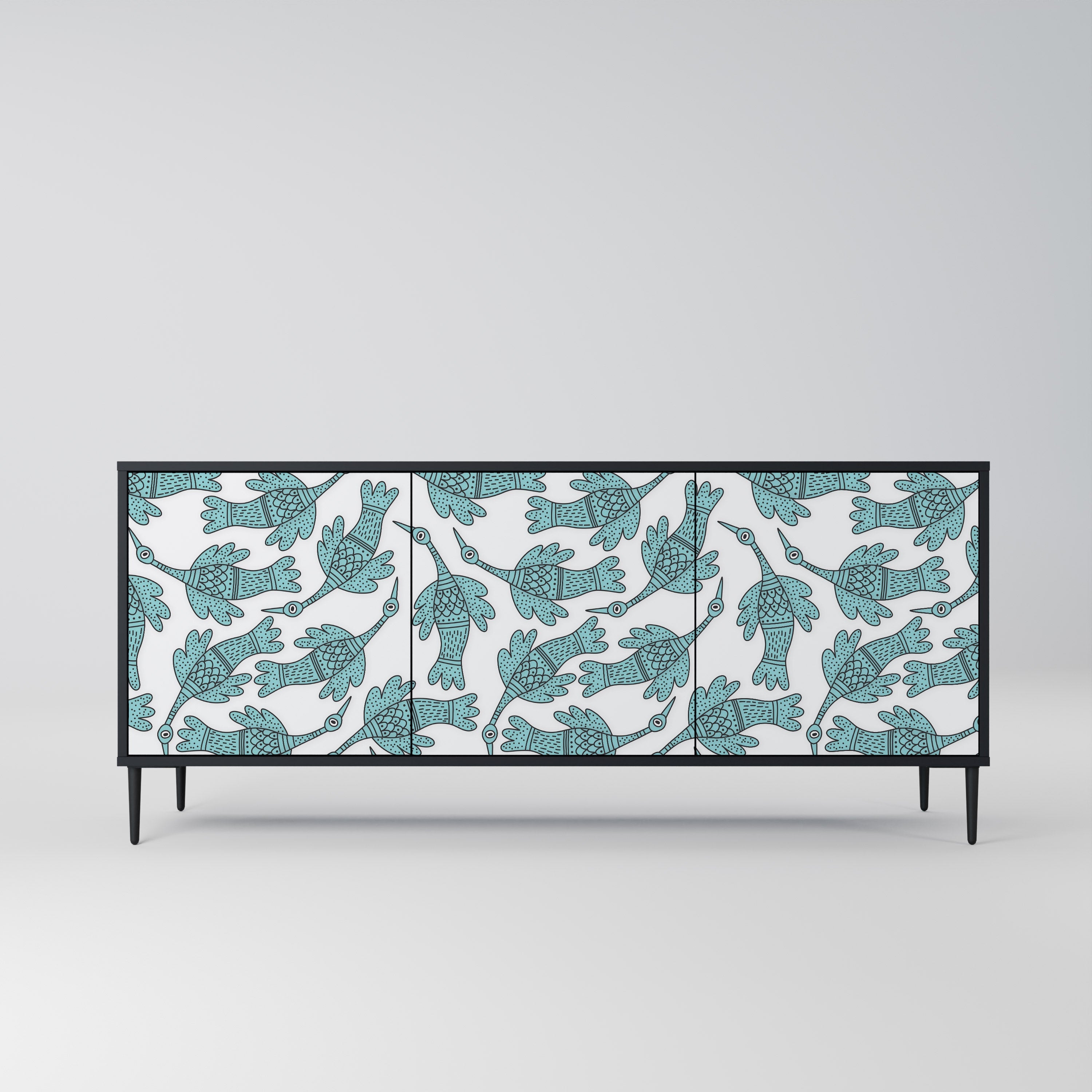 WATERSPOUT SONGIBIRD 3-Door Sideboard in Black Finish