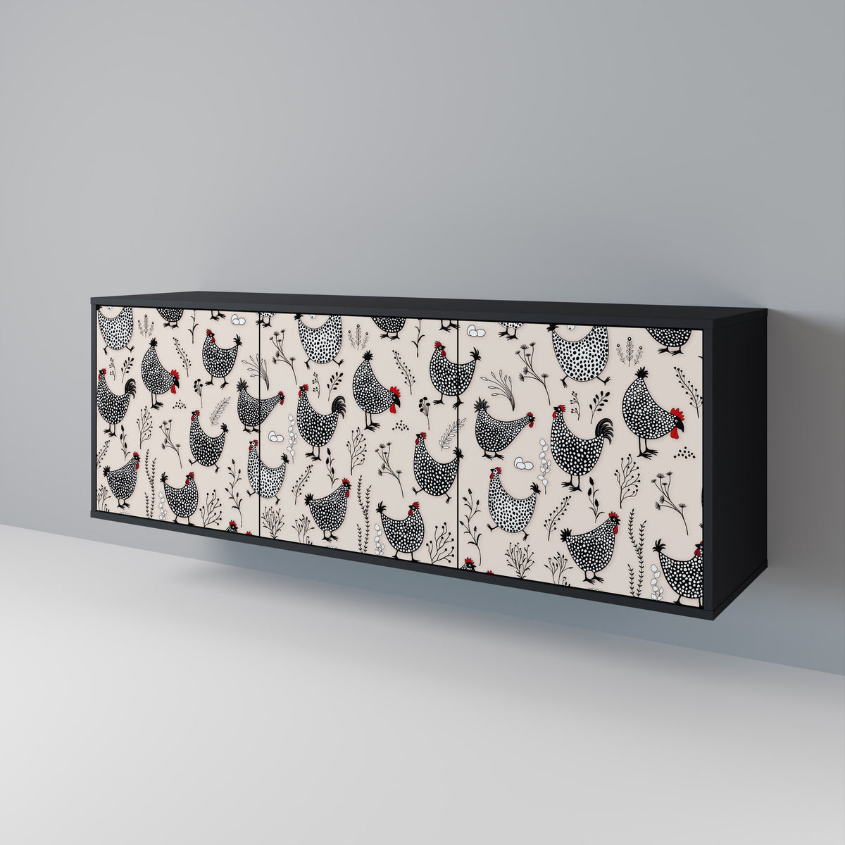 HAPPY HENS Μπουφές 3-θυρών