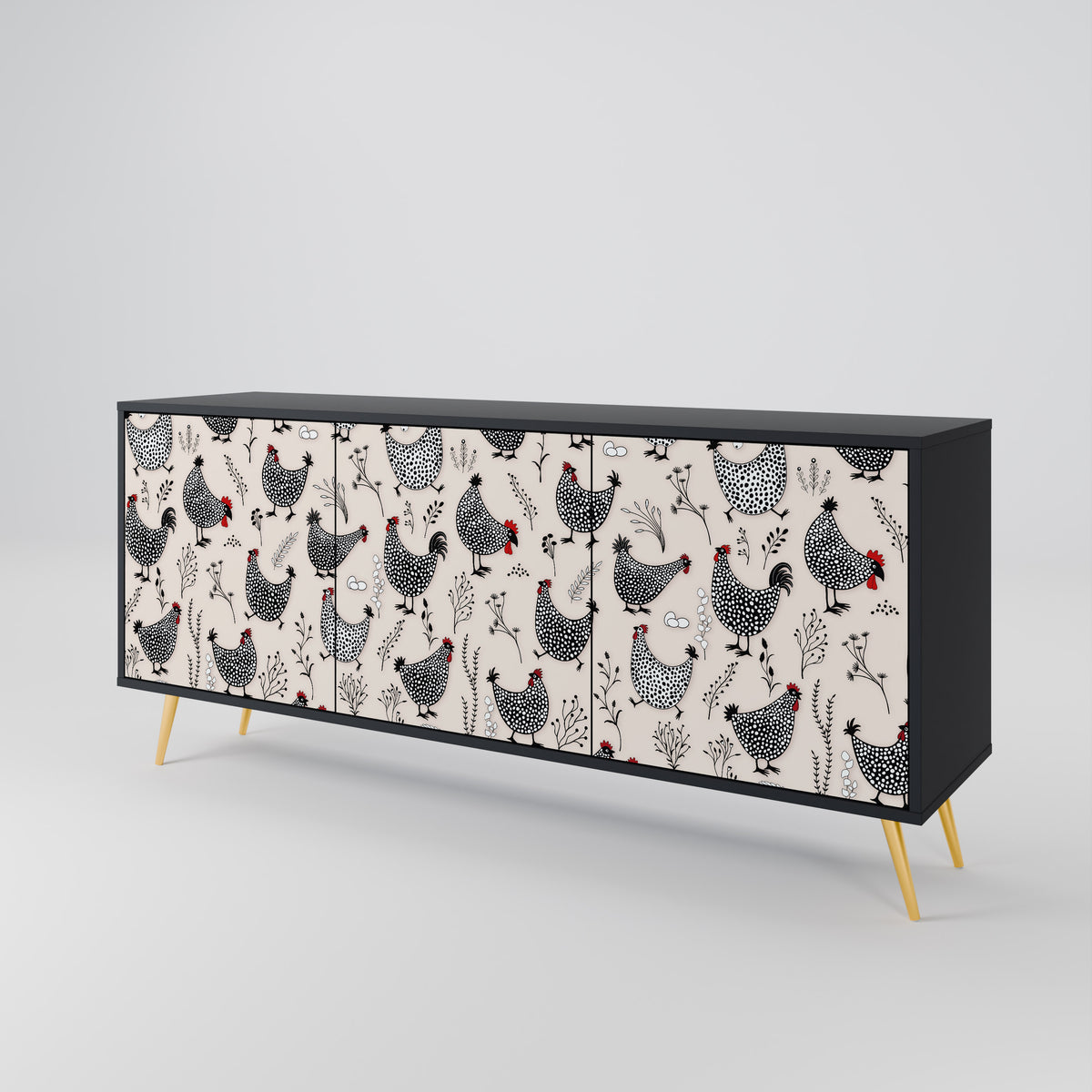 HAPPY HENS Μπουφές 3-θυρών