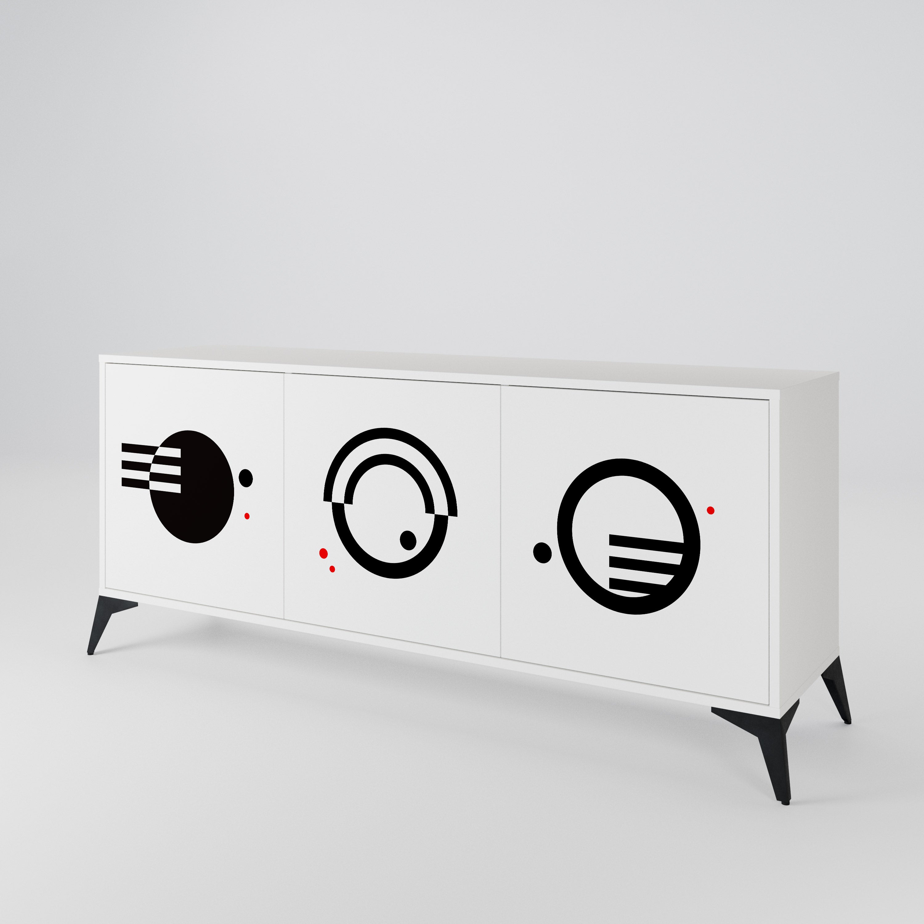 BLACK AND WHITE COMBINATION Μπουφές 3-θυρών