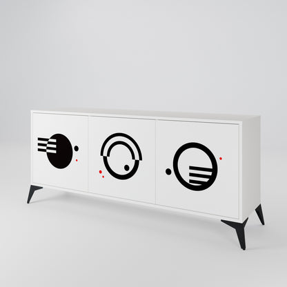 BLACK AND WHITE COMBINATION Μπουφές 3-θυρών
