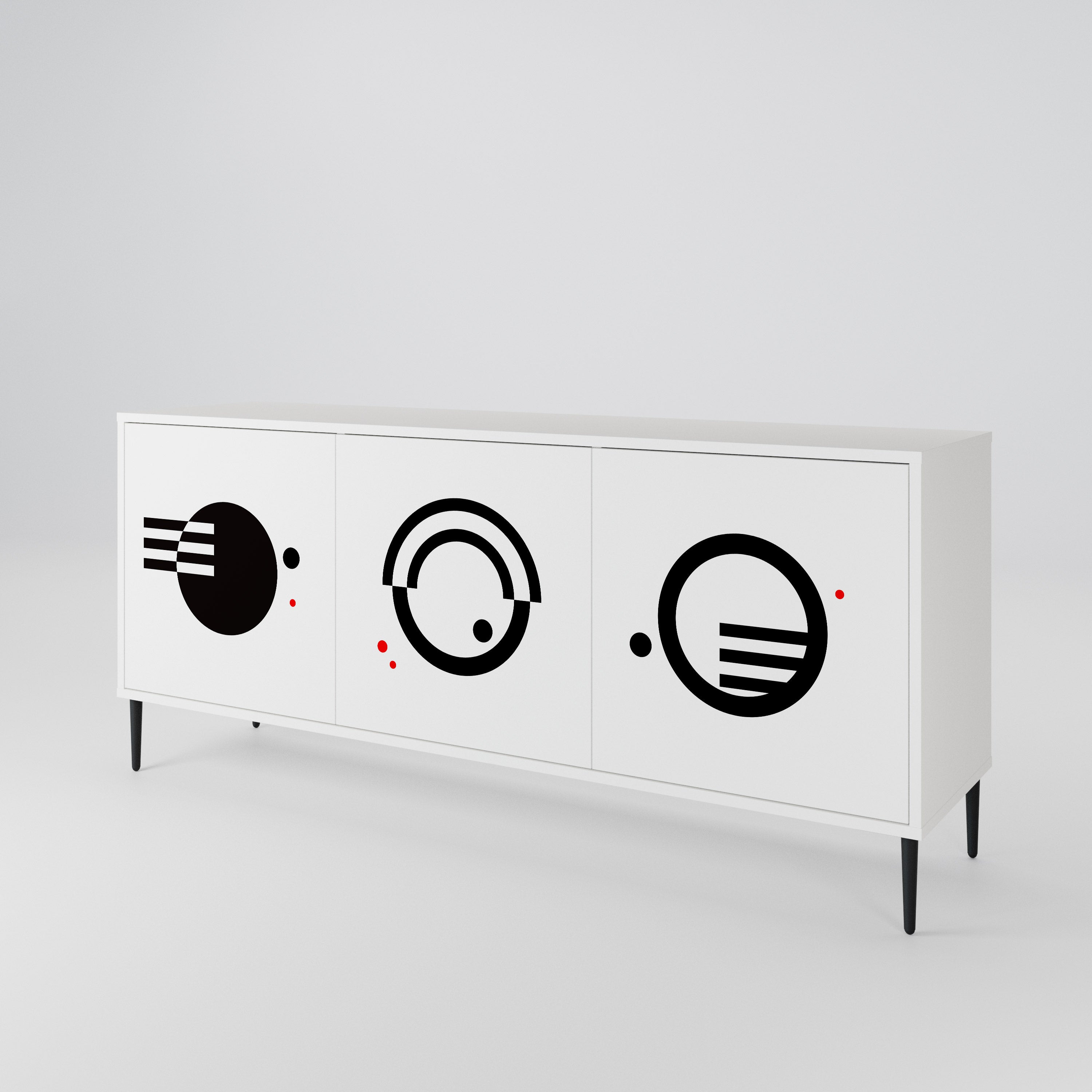 BLACK AND WHITE COMBINATION Μπουφές 3-θυρών