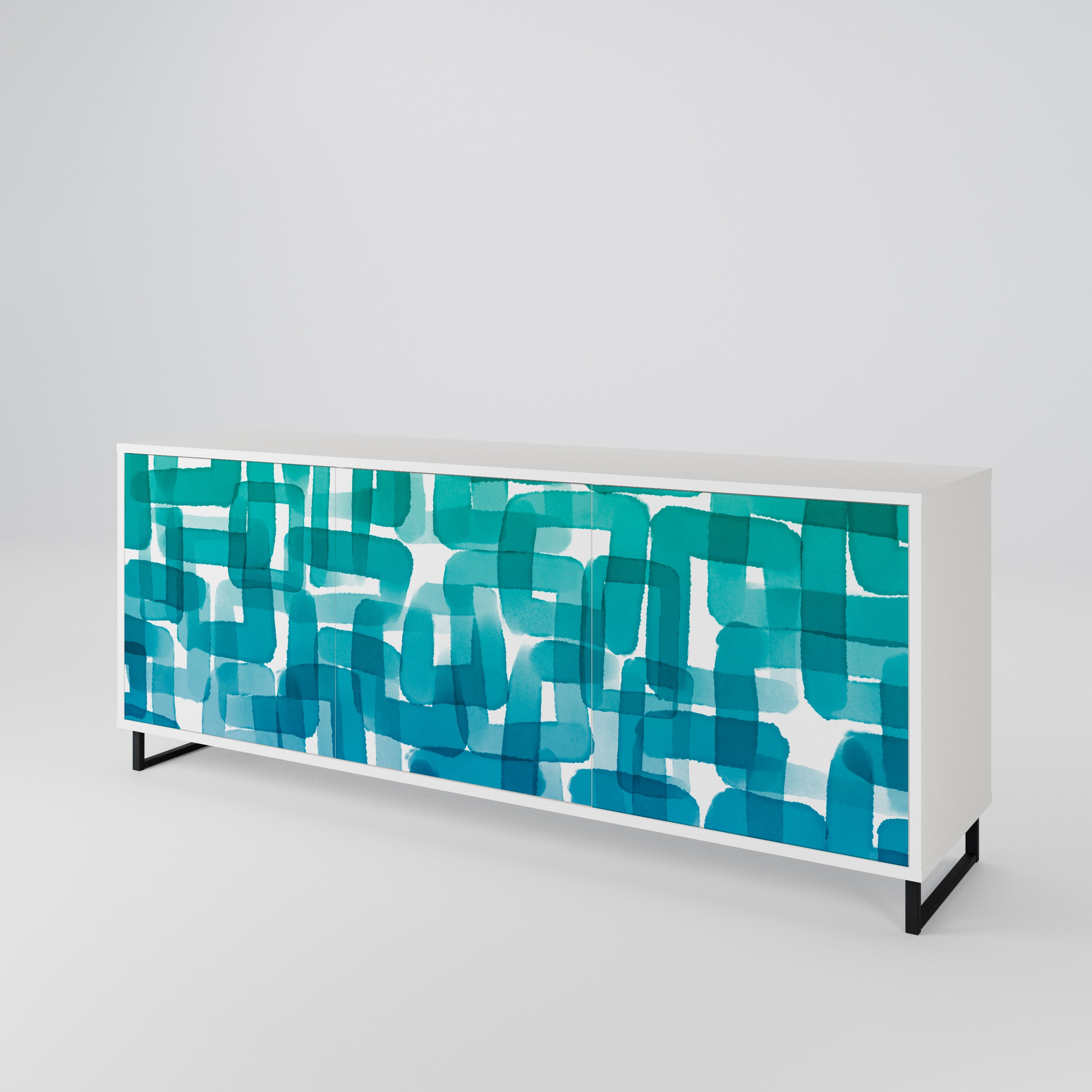 TURQUOISE RECTANGLES Μπουφές 3-θυρών
