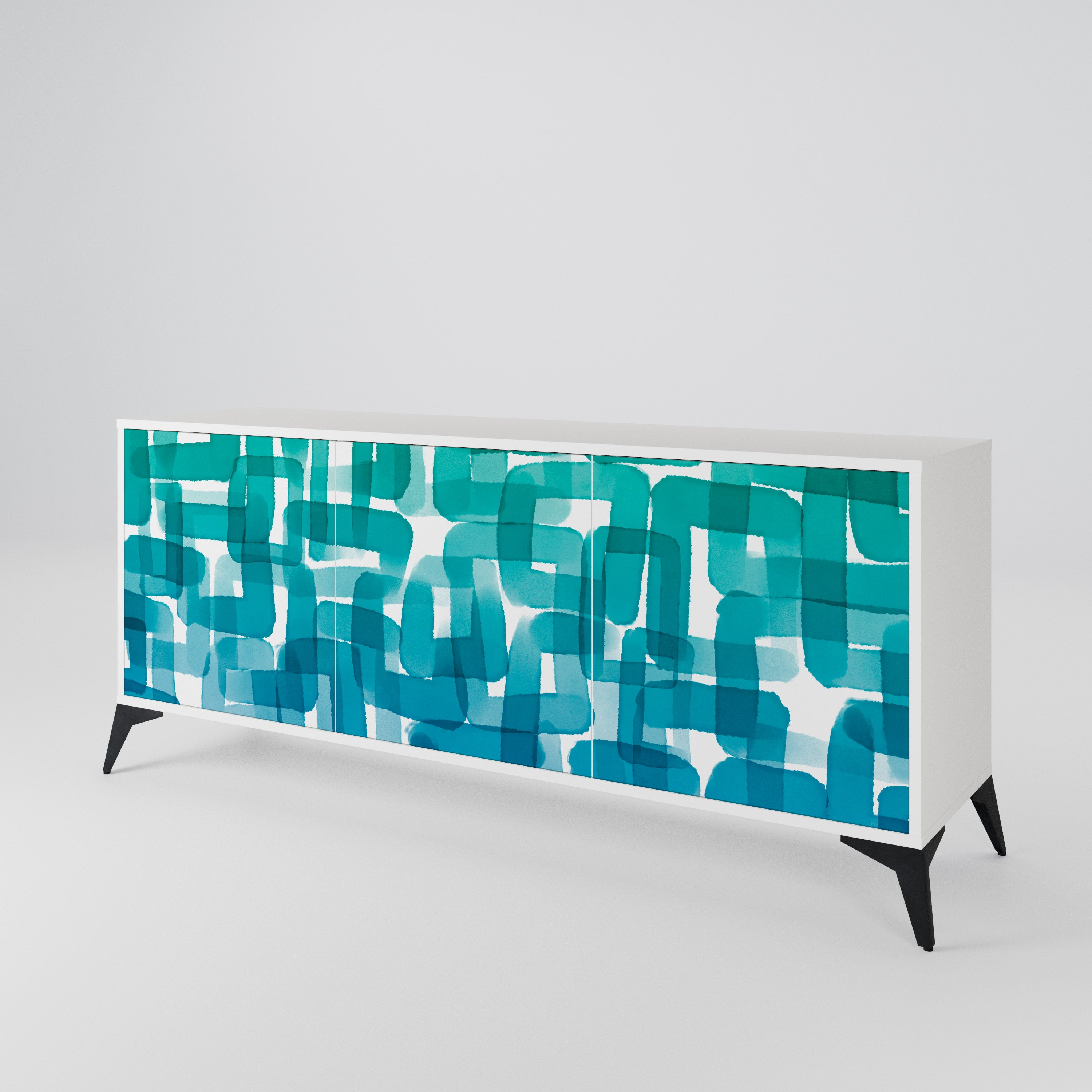 TURQUOISE RECTANGLES Μπουφές 3-θυρών