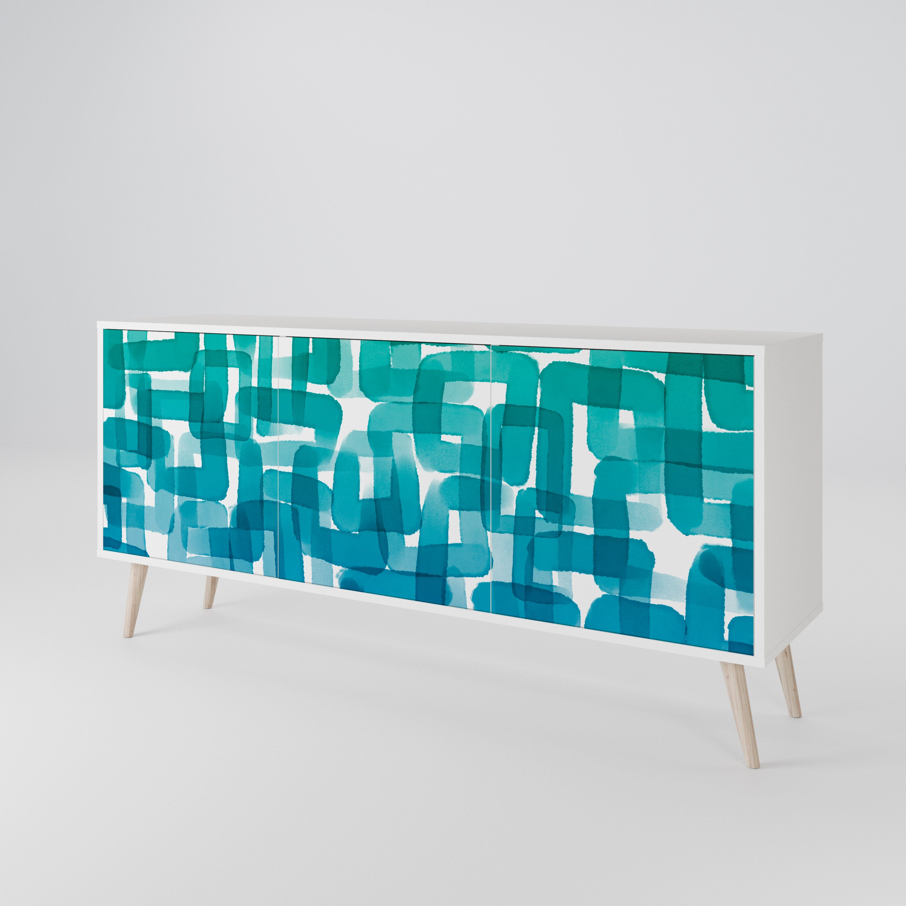 TURQUOISE RECTANGLES Μπουφές 3-θυρών