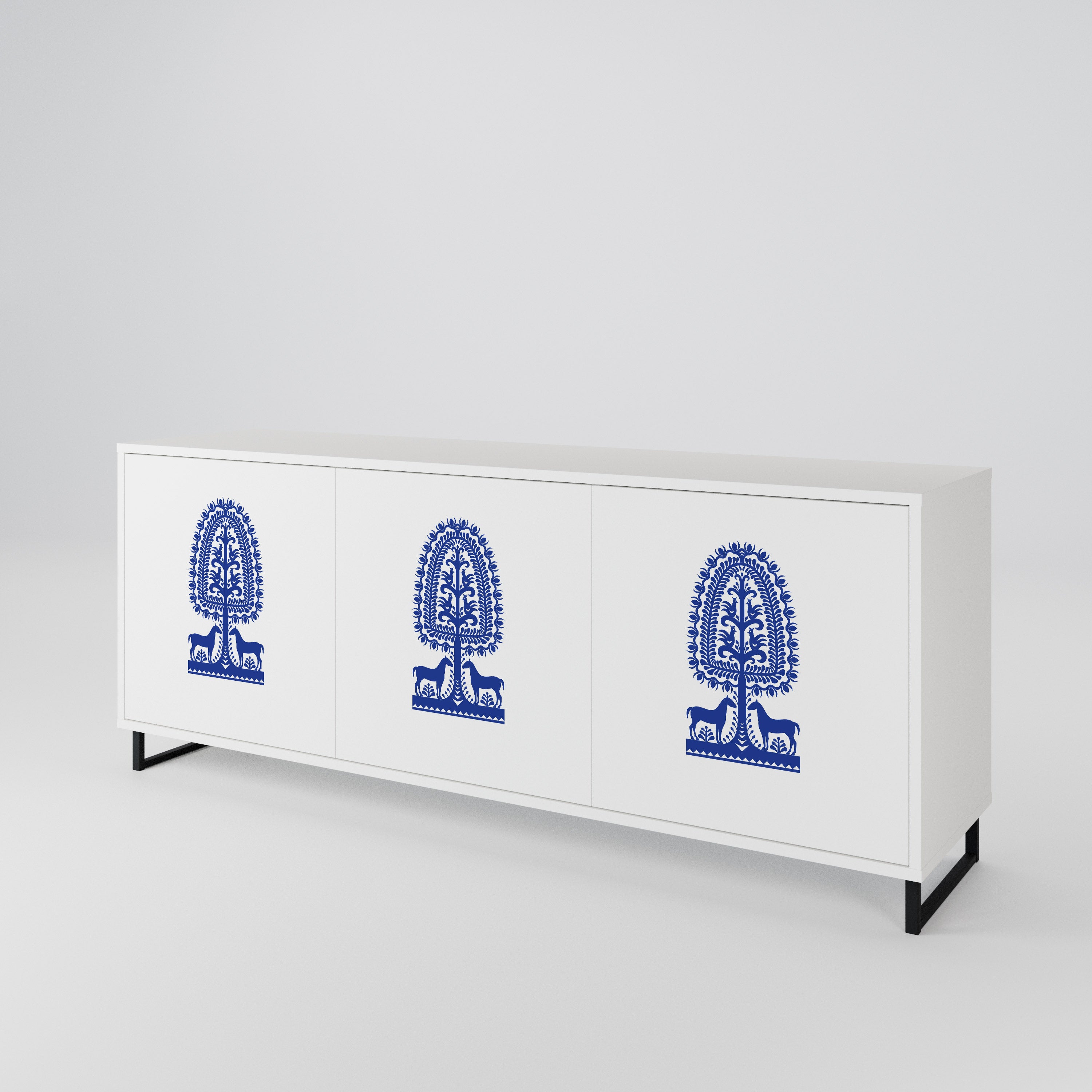 POLISH FOLK ART Μπουφές 3-θυρών