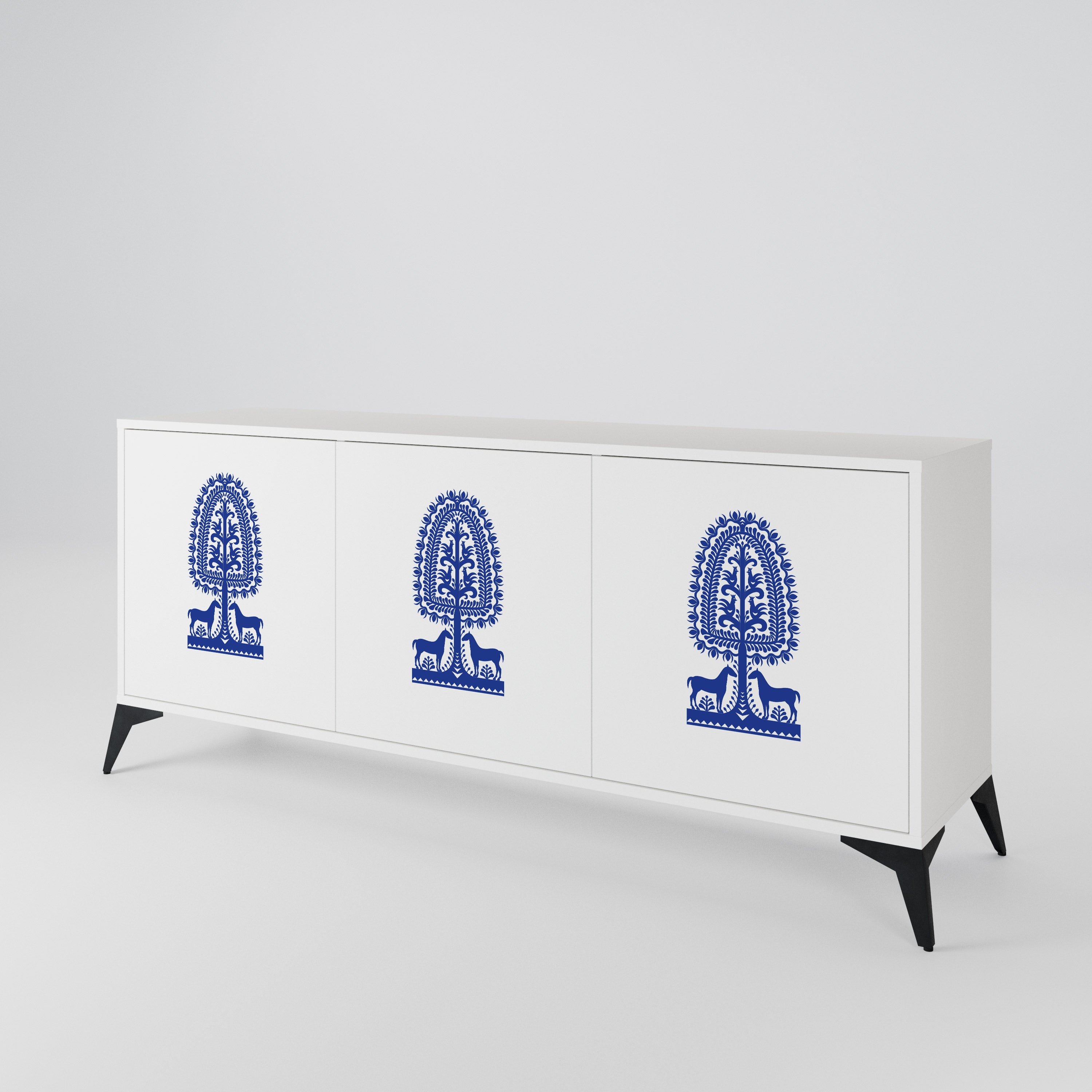 POLISH FOLK ART Μπουφές 3-θυρών