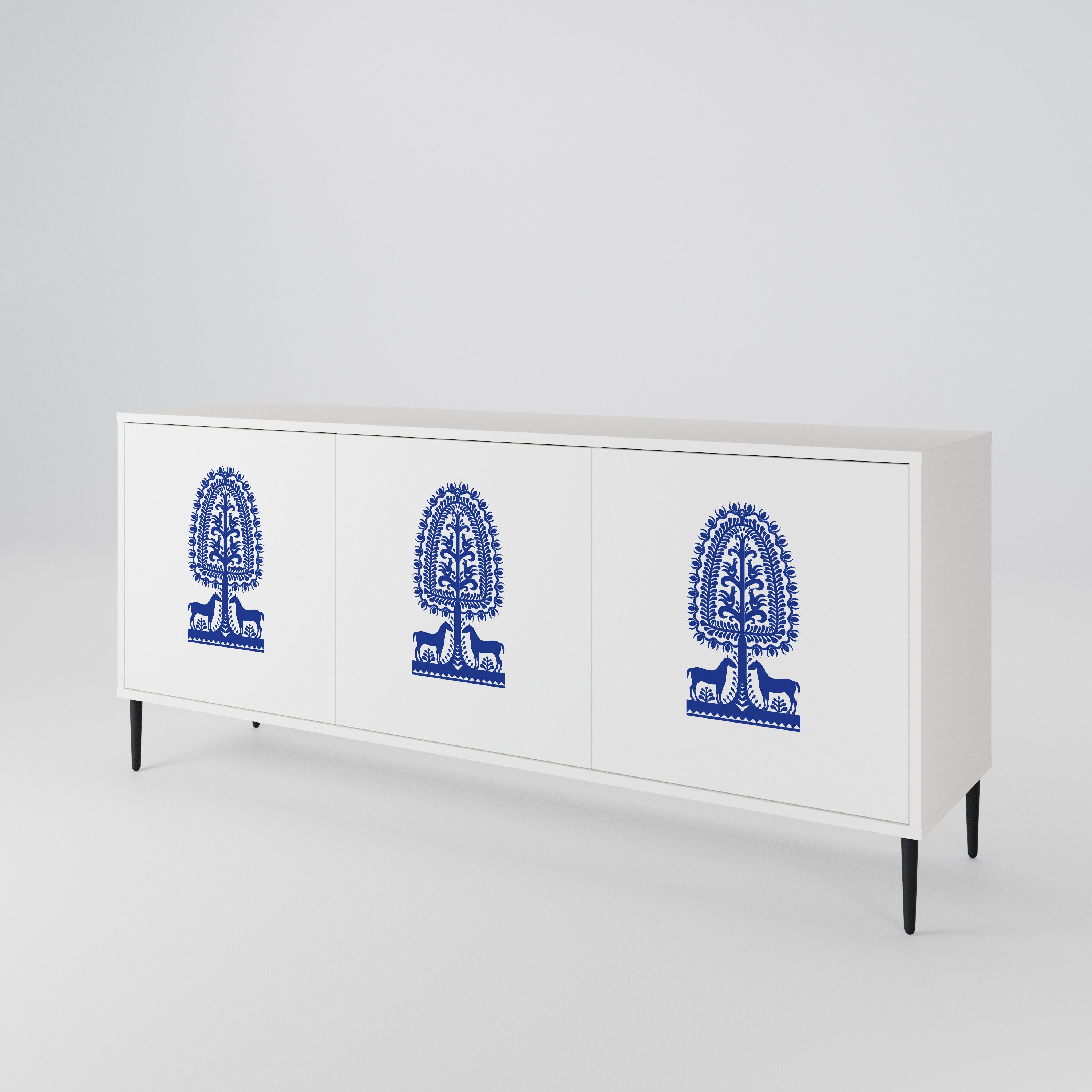 POLISH FOLK ART Μπουφές 3-θυρών