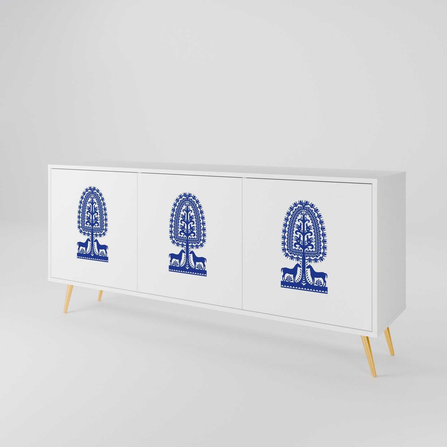 POLISH FOLK ART Μπουφές 3-θυρών