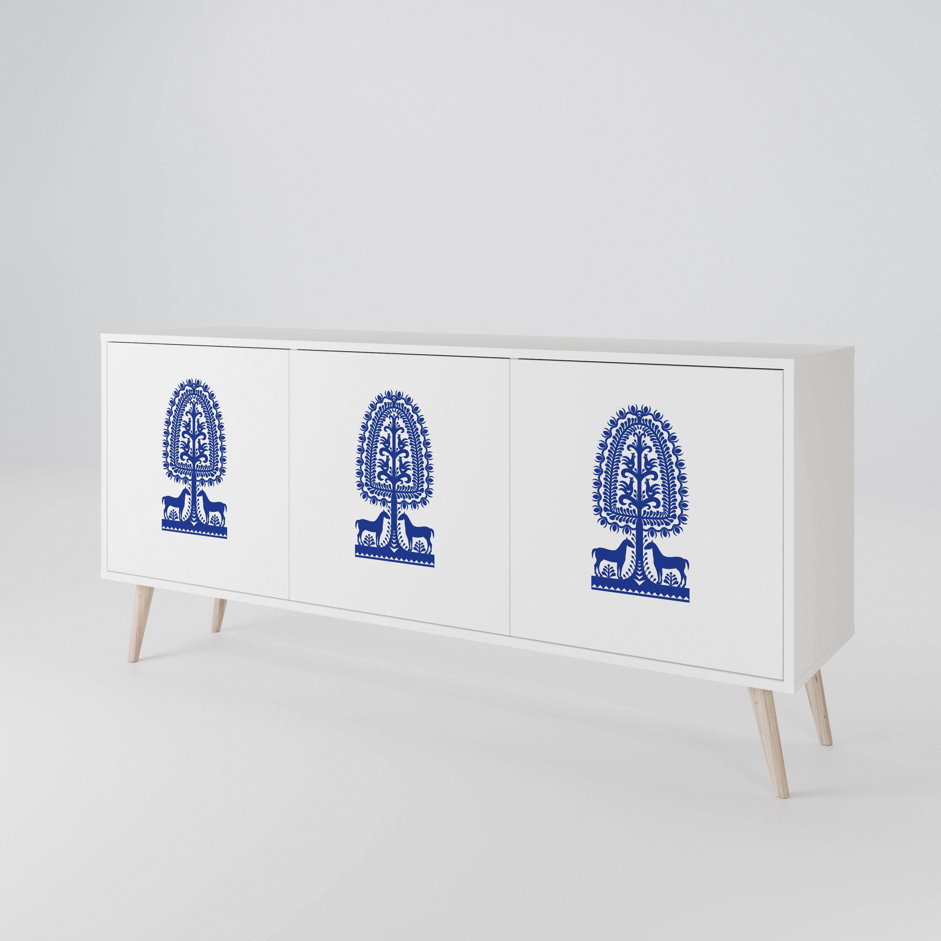 POLISH FOLK ART Μπουφές 3-θυρών