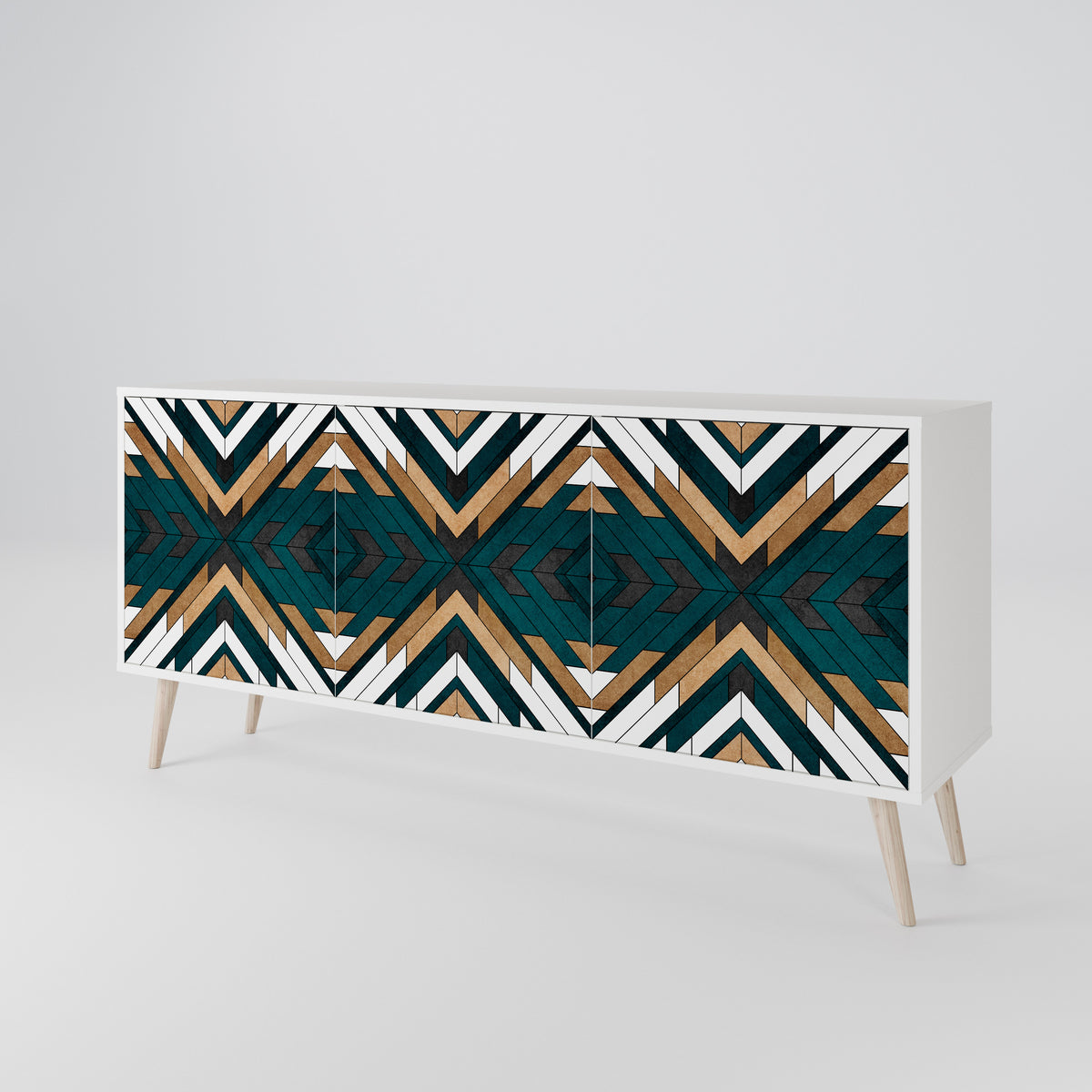 ARTISTIC GEOMETRY 3-Door Sideboard
