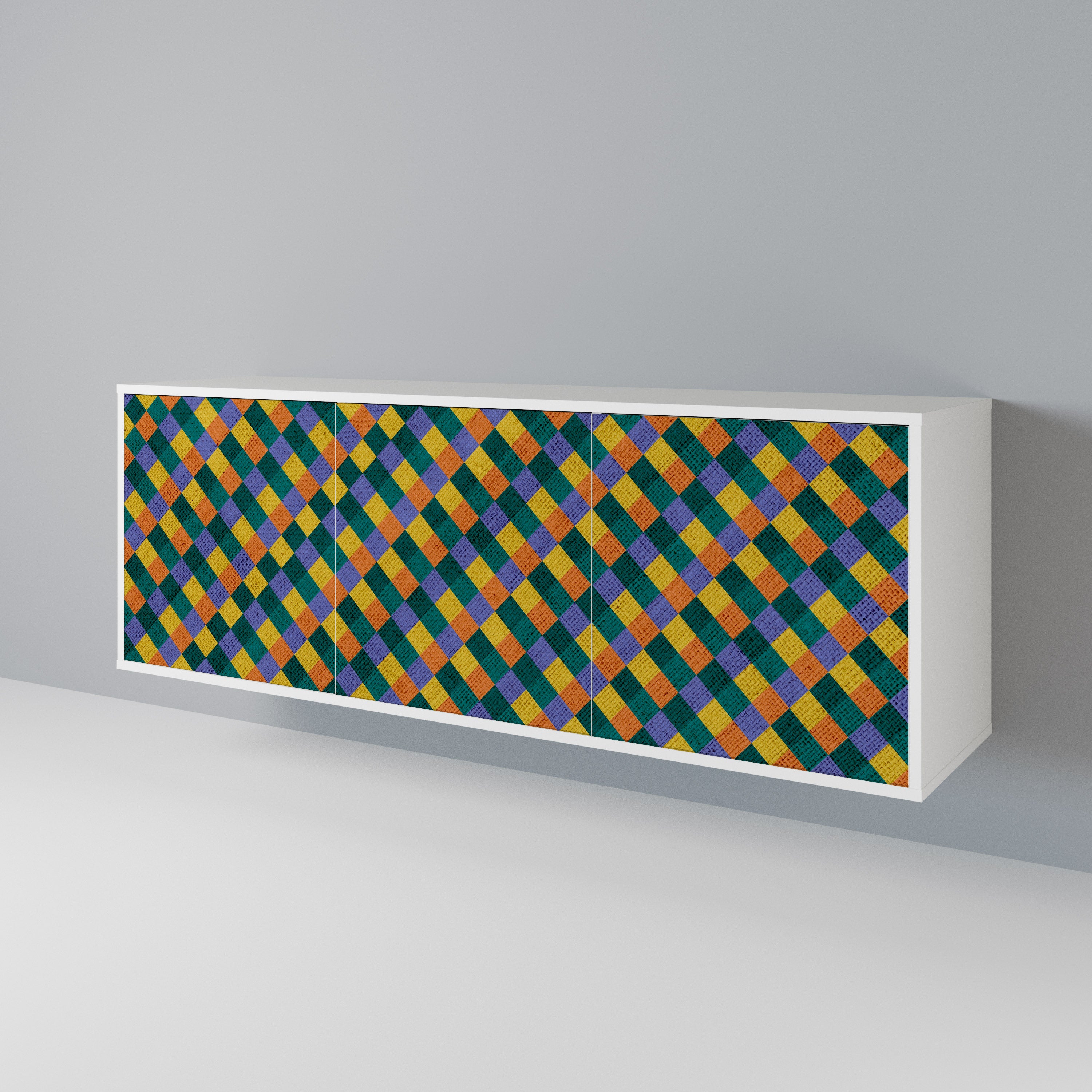 PAINTED SQUARES MIX Μπουφές 3-θυρών