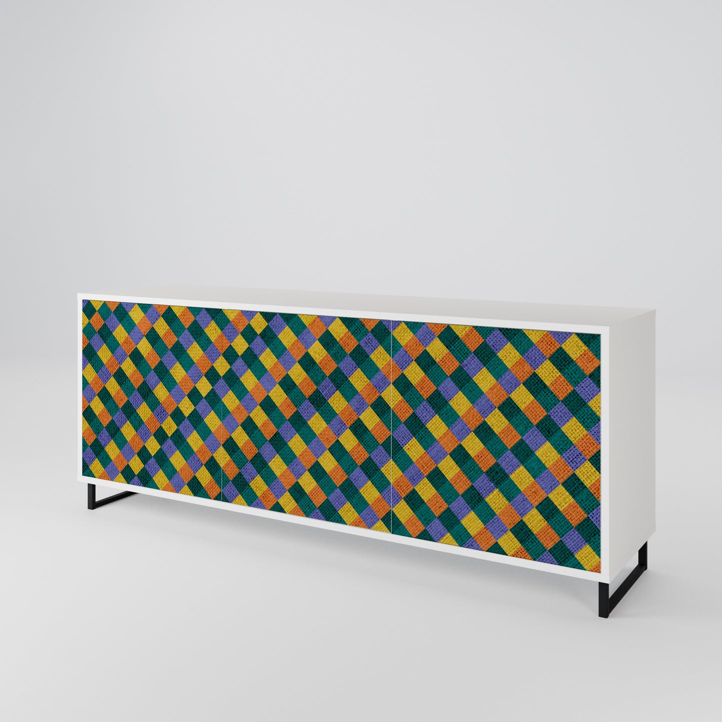 PAINTED SQUARES MIX Μπουφές 3-θυρών