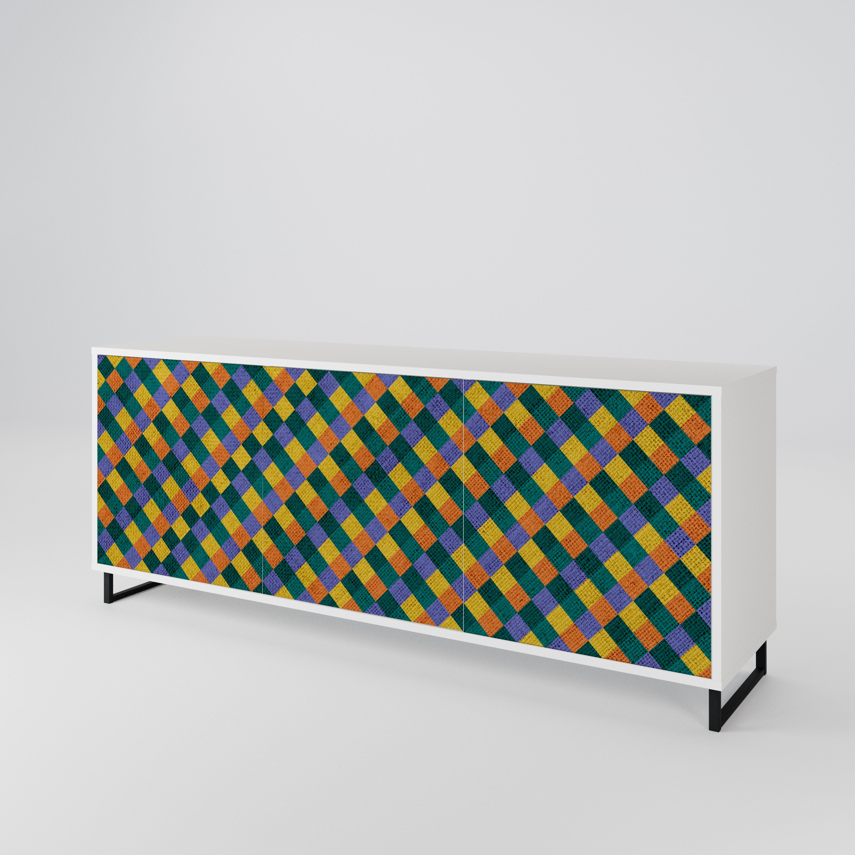 PAINTED SQUARES MIX Μπουφές 3-θυρών