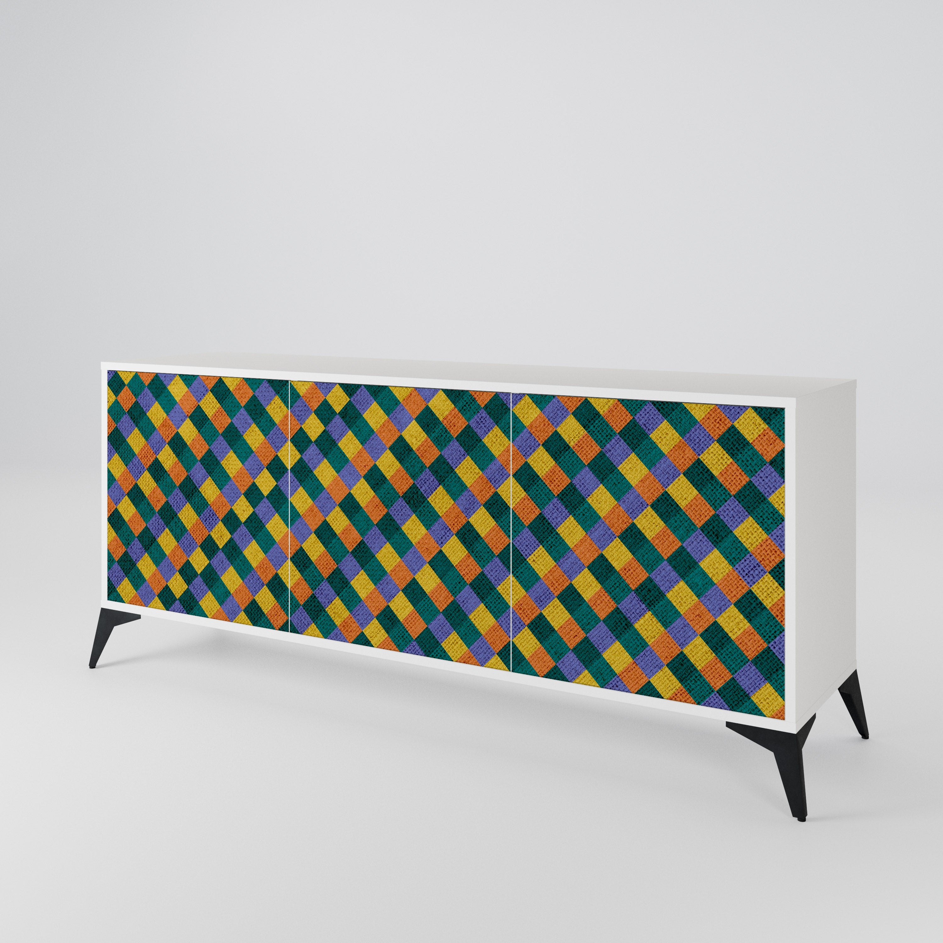 PAINTED SQUARES MIX Μπουφές 3-θυρών