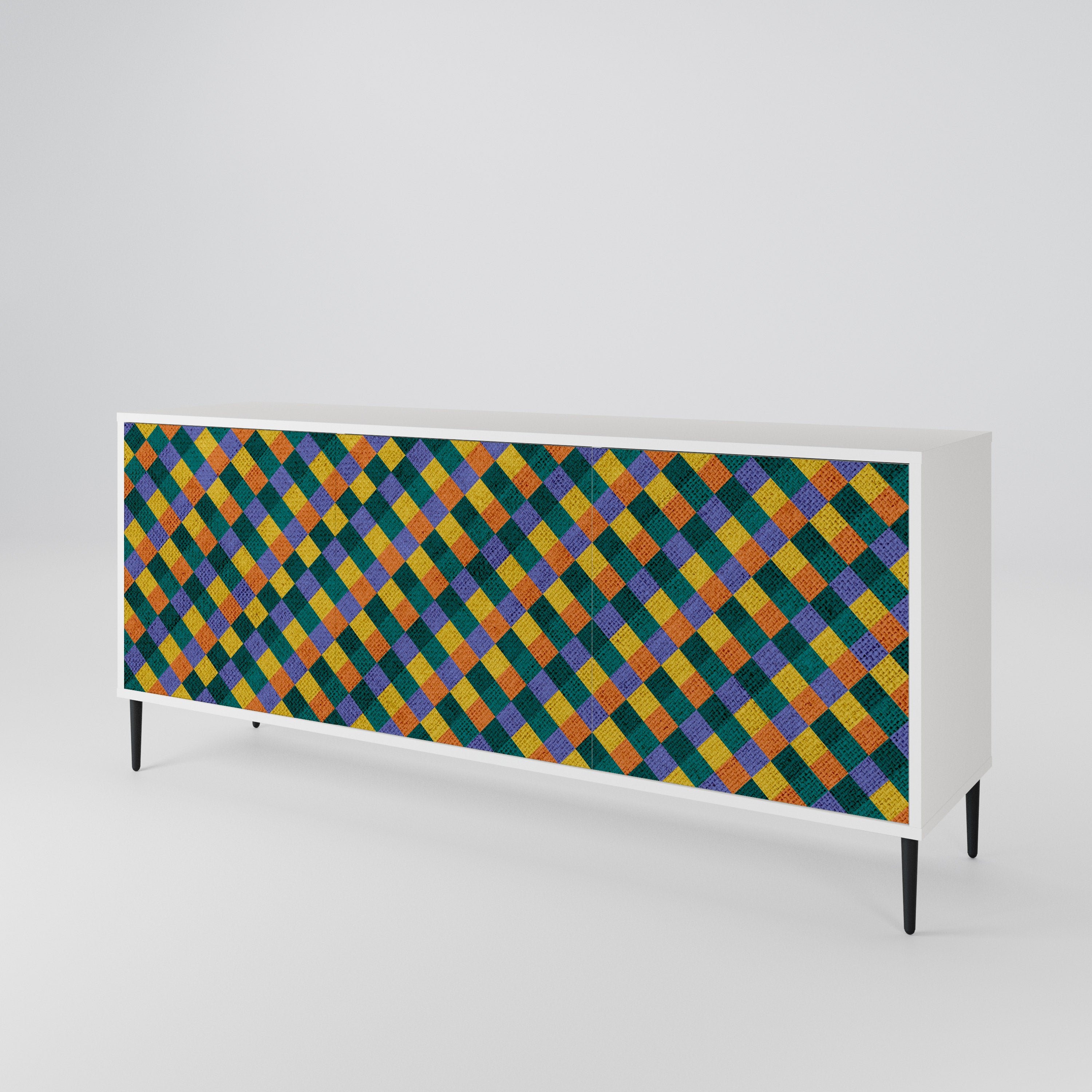 PAINTED SQUARES MIX Μπουφές 3-θυρών