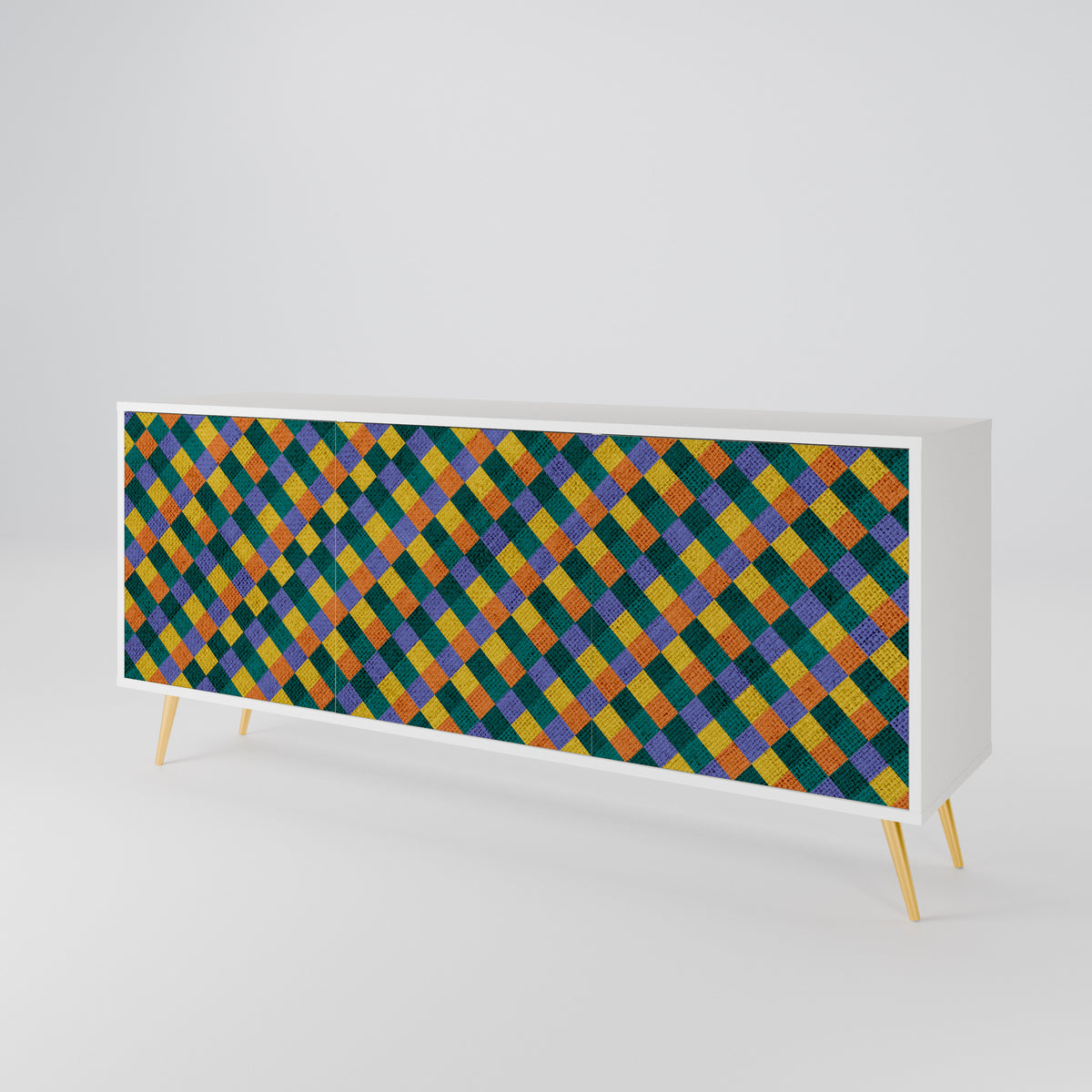 PAINTED SQUARES MIX Μπουφές 3-θυρών