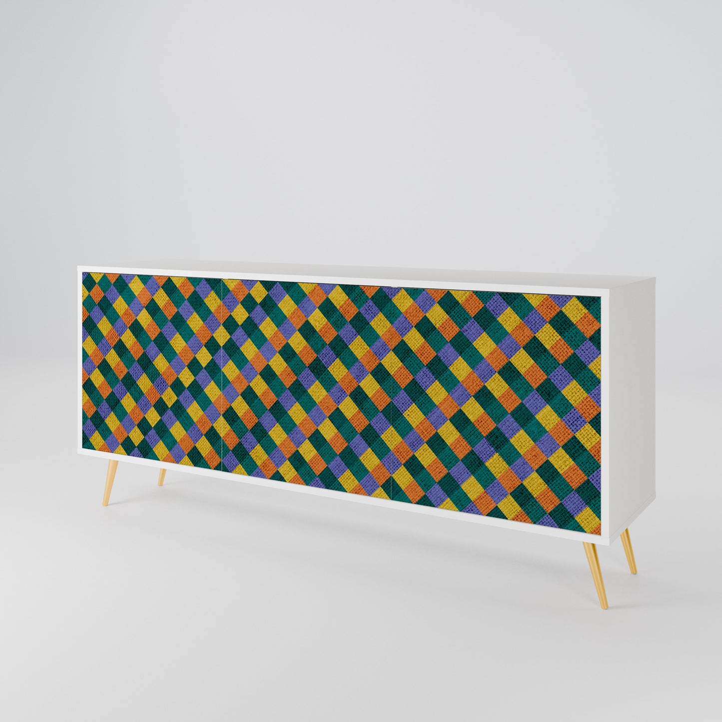 PAINTED SQUARES MIX Μπουφές 3-θυρών