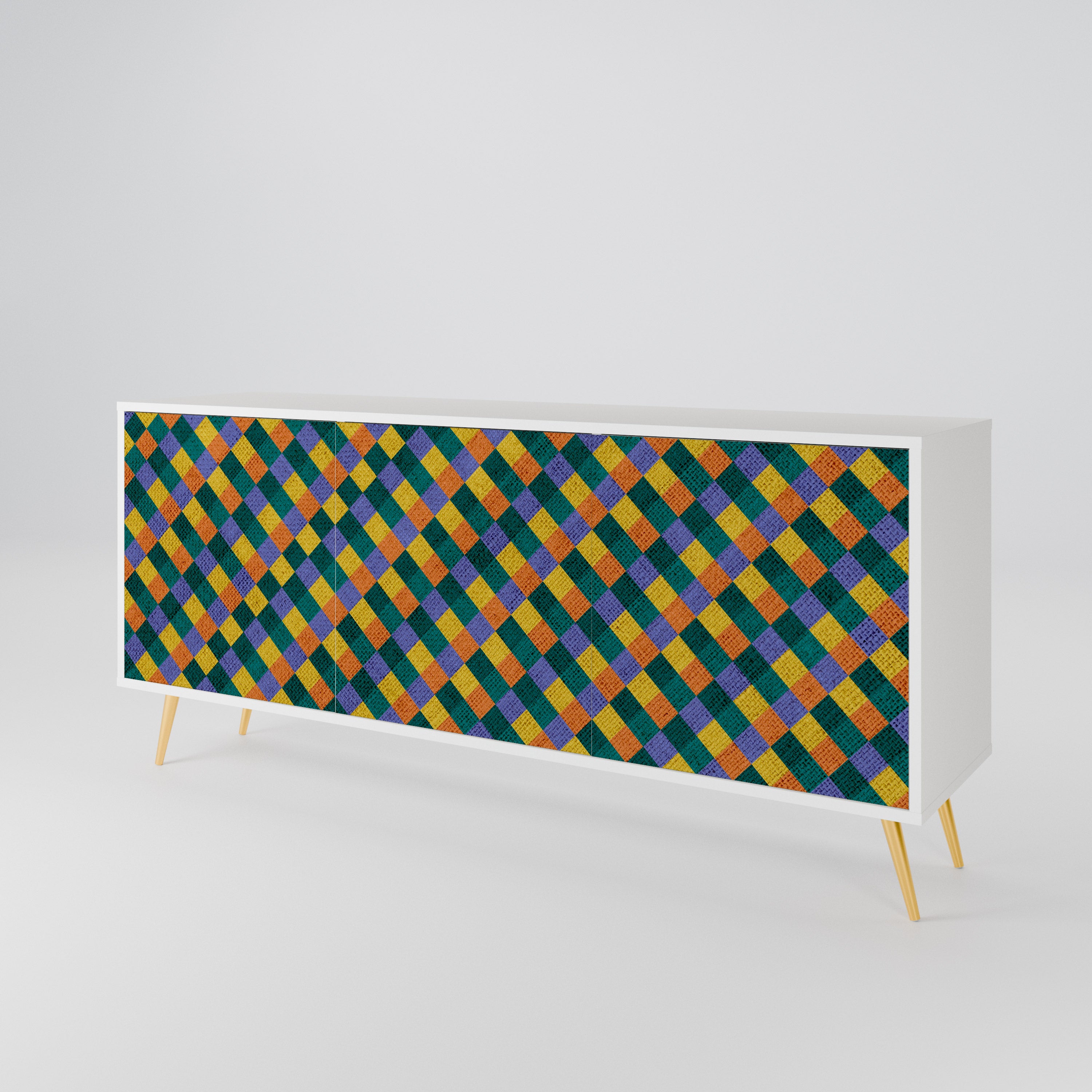 PAINTED SQUARES MIX Μπουφές 3-θυρών